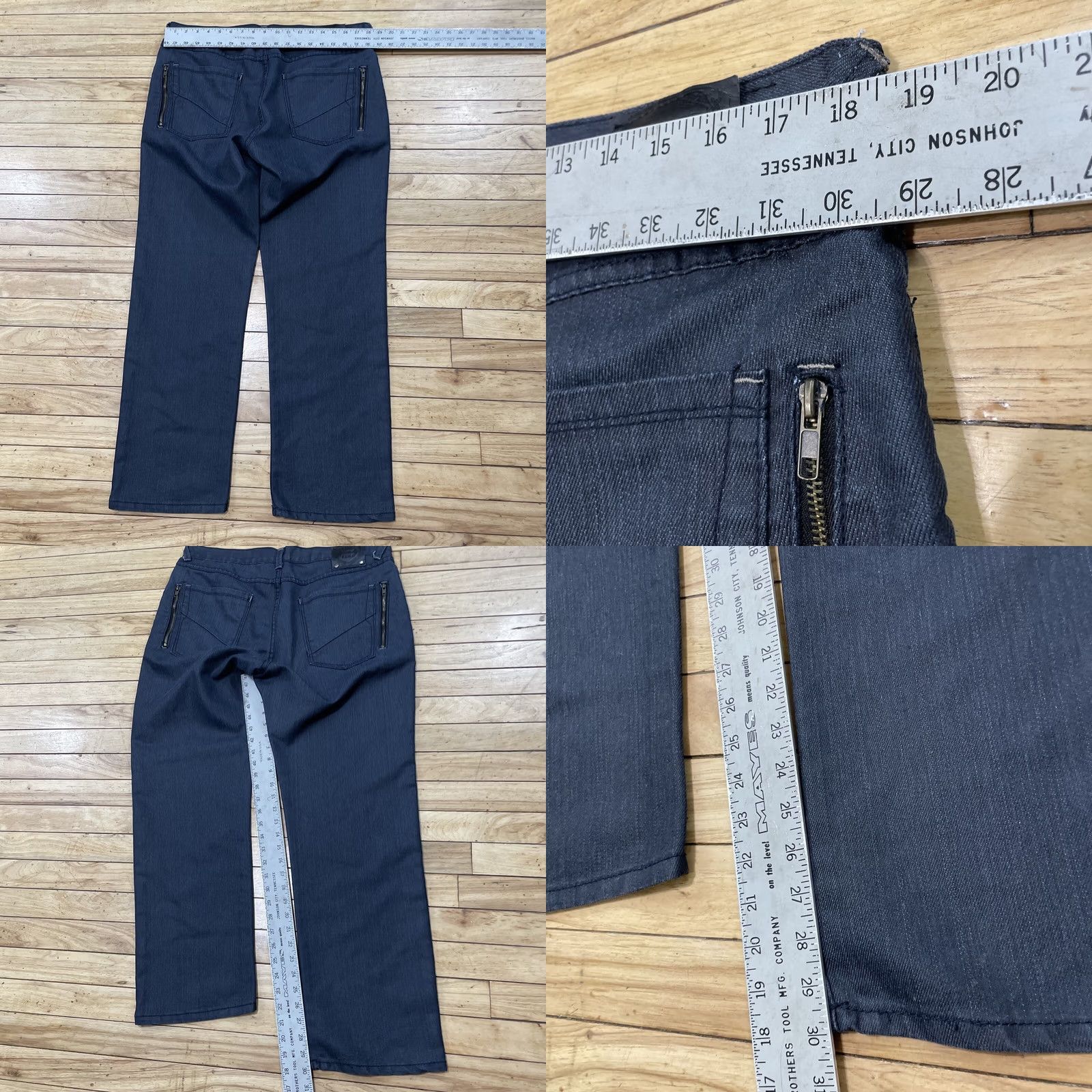 Ring Of Fire RING OF FIRE Men Jeans 36x30 Slim Straight LA Denim Dark Blue Zip Pockets Rocker" Size US 36 / EU 52 - 8 Thumbnail
