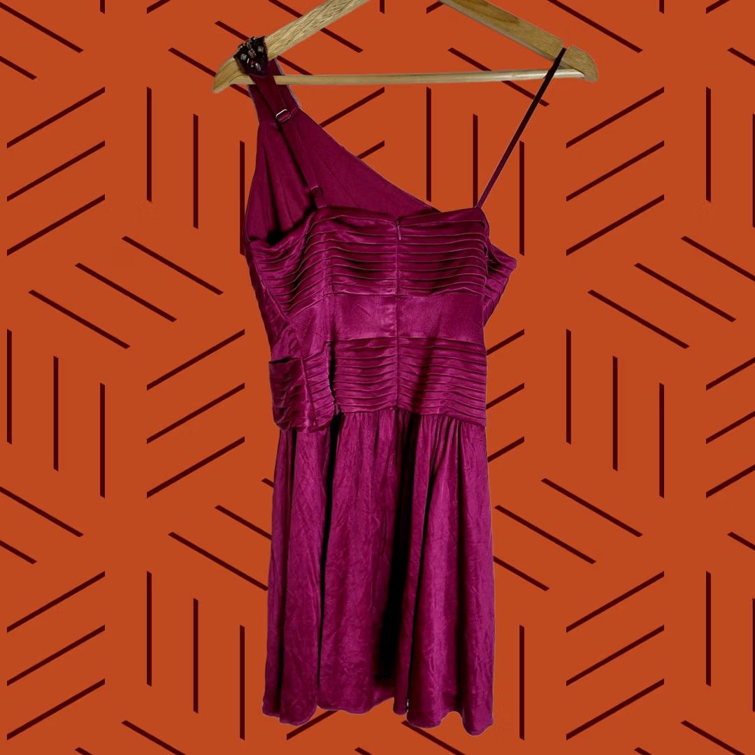 Bcbgmaxazria BCBGMAXAZRIA One Shoulder Dress Pink Solid Sleeveless Short Women Size S Size 28" / US 6 / IT 42 - 1 Thumbnail