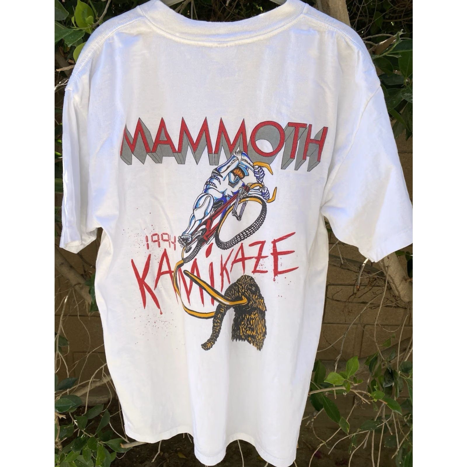 Vintage VINTAGE Mammoth Mountain Bike Park 1994 Kamikaze T Shirt Mountain Bike HL Miller USA L White Cotton 90s Sports Outdoor Graphics Mens Size US L / EU 52-54 / 3 - 2 Thumbnail