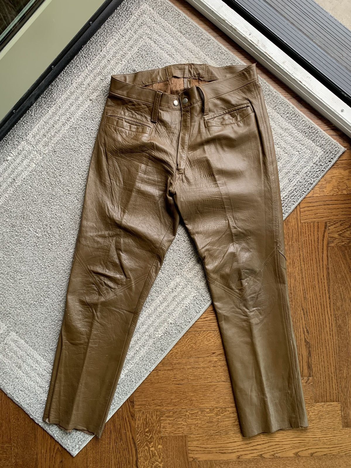 Danier × Vintage 1970s Leather Jacket Pants Vintage Matching Two Piece Set 60 Size M / US 6-8 / IT 42-44 - 5 Thumbnail