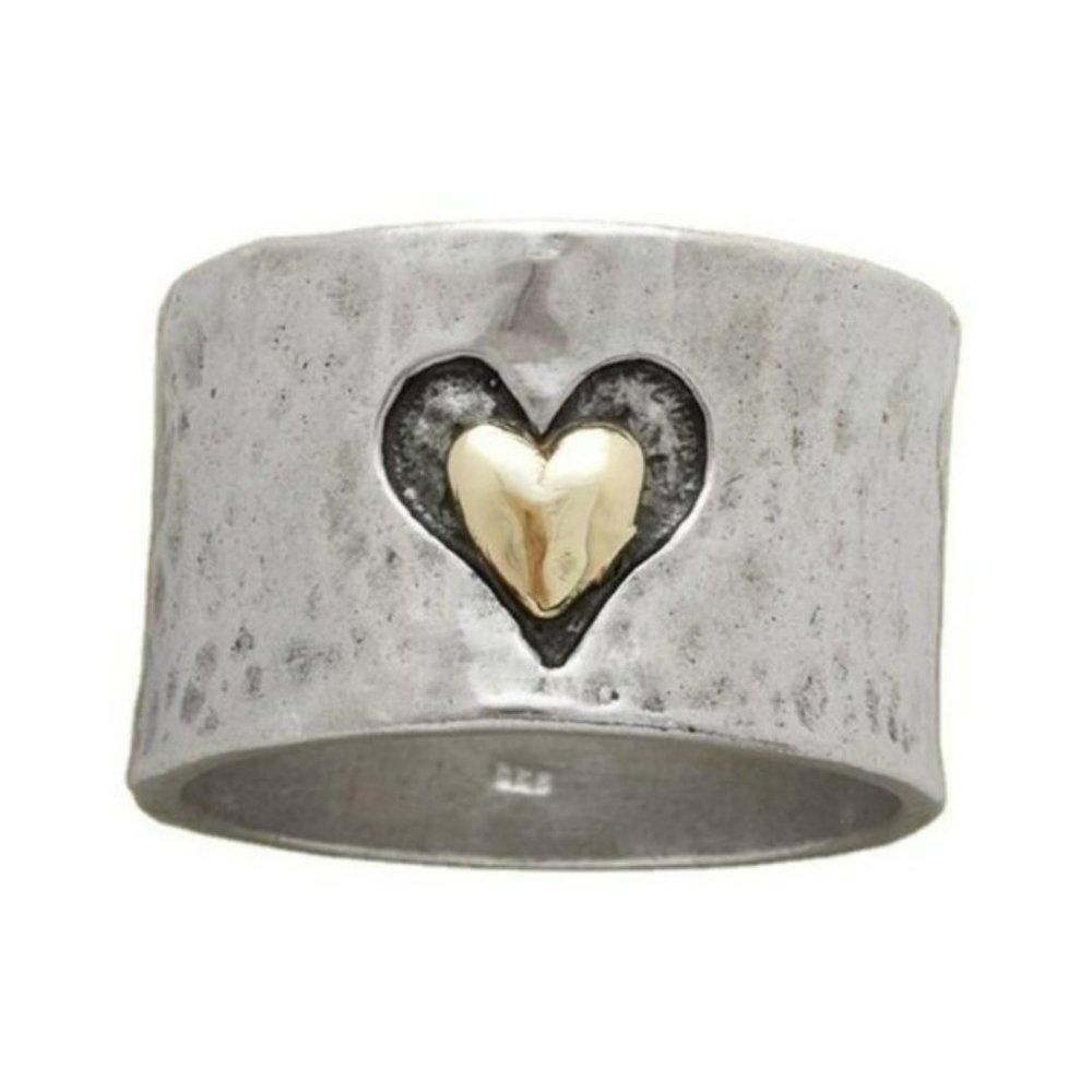 Designer Sterling Silver Creative Double Heart Shaped Ring - Size 8 Size ONE SIZE - 6 Thumbnail