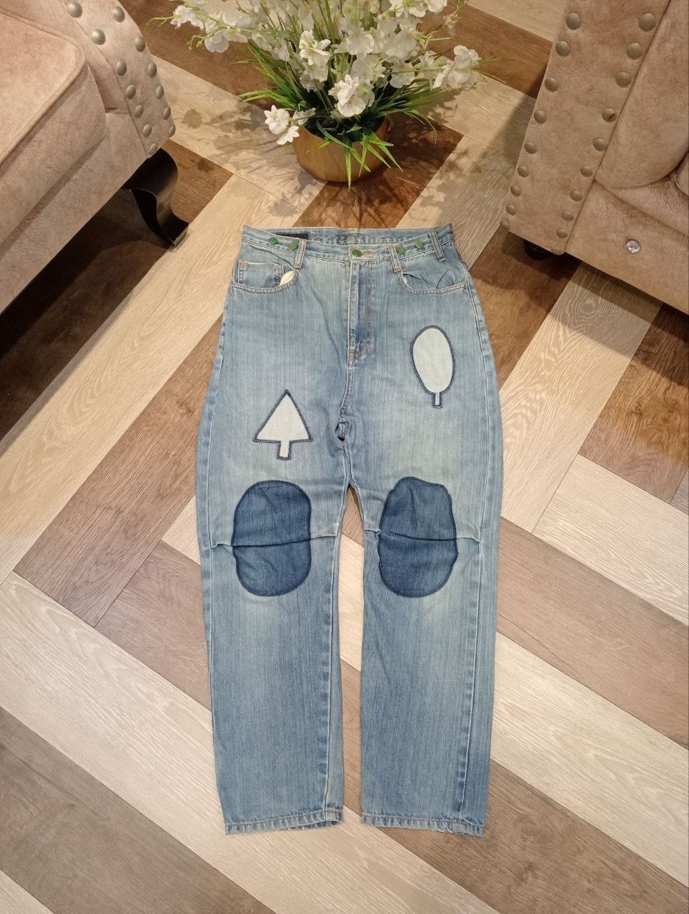 Ne-Net NE-NET ISSEY MIYAKE DISTRESSED BLUE DENIM PANTS Size US 30 / EU 46 - 1 Thumbnail
