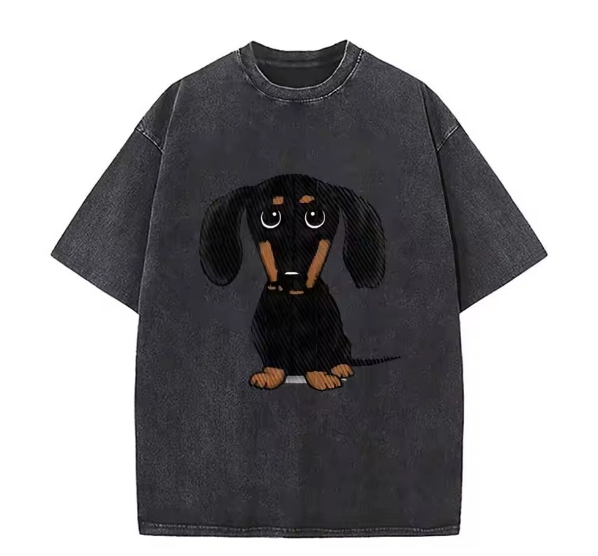 Japanese Brand High Street Graphic Anime Cute Black Dog Washed T-Shirt Size US XL / EU 56 / 4 - 1 Thumbnail