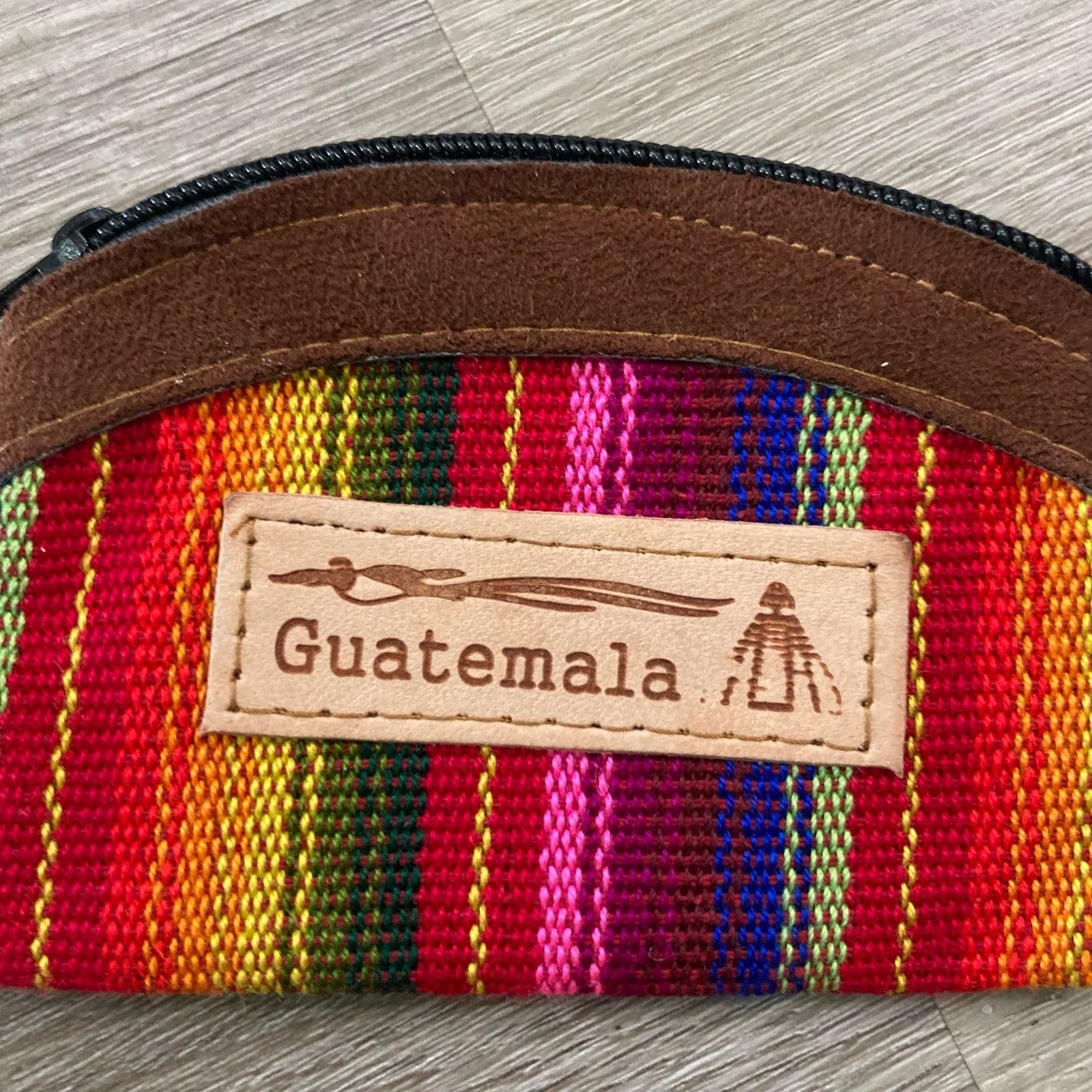 Other Handmade Guatemalan Leather/Cotton Coin Purse Keychain Size ONE SIZE - 2 Thumbnail