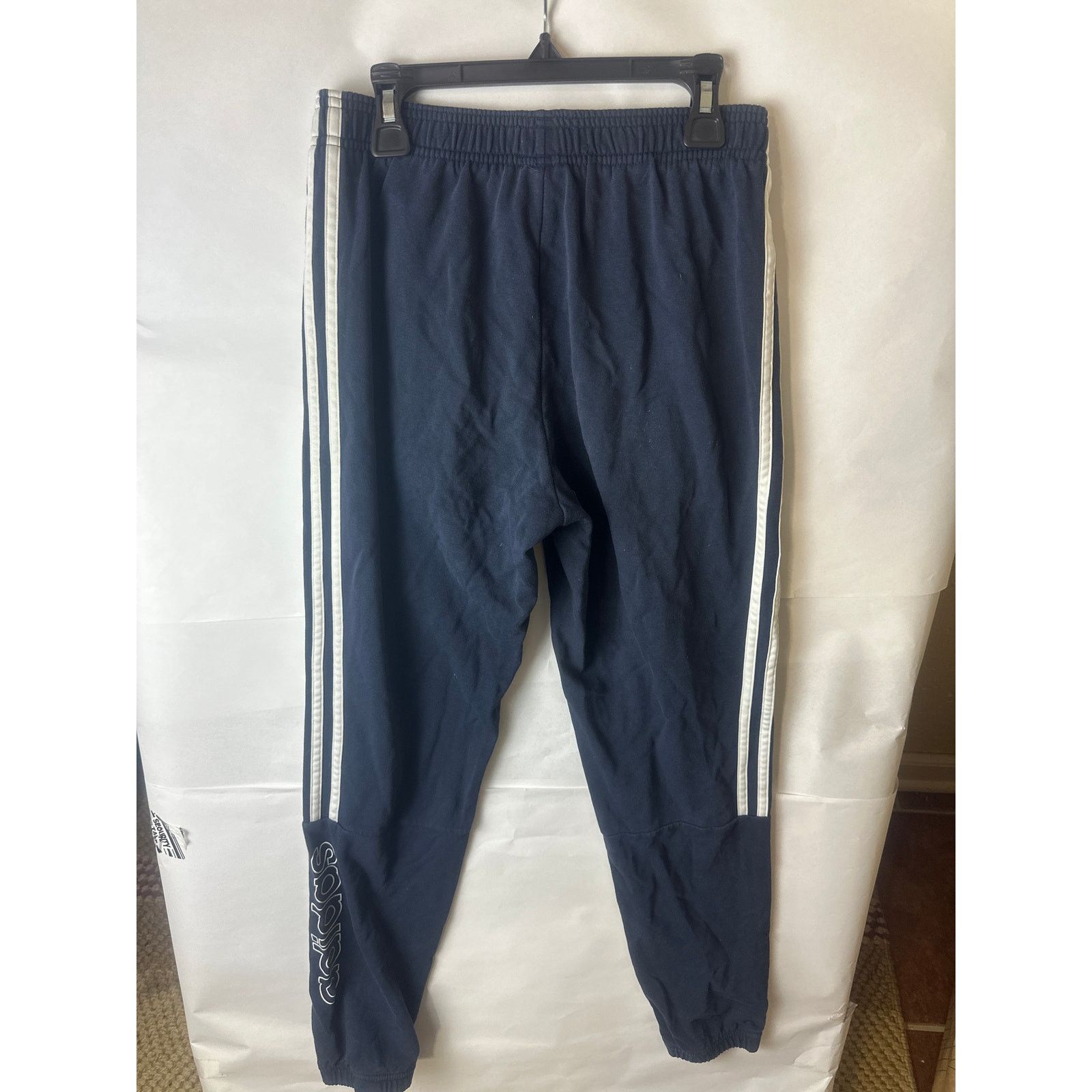 Adidas Adidas Sweat Pants Men's Size: S Navy Blue Elastic Wasit Size ONE SIZE - 4 Thumbnail