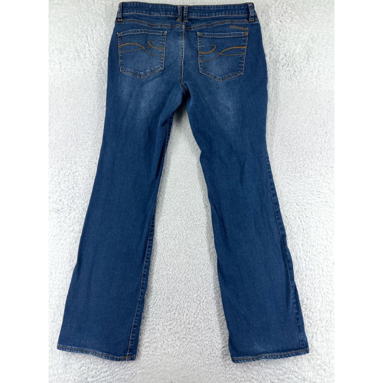 DKNY DKNY Jeans Womens 10 Blue Denim Bootscut Embroidered Cotton Blend Stretch Flat Front 5-Pocket Design Regular Inseam 30 in Blue Size 32" / US 10 / IT 46 - 2 Thumbnail