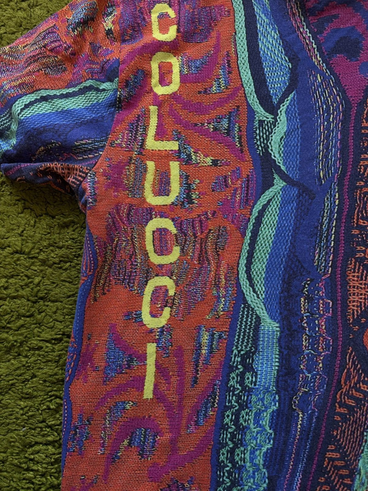Carlo Colucci Carlo Colucci coloured cable knit Coogi pattern t-shirt Y2K Size US L / EU 52-54 / 3 - 5 Thumbnail