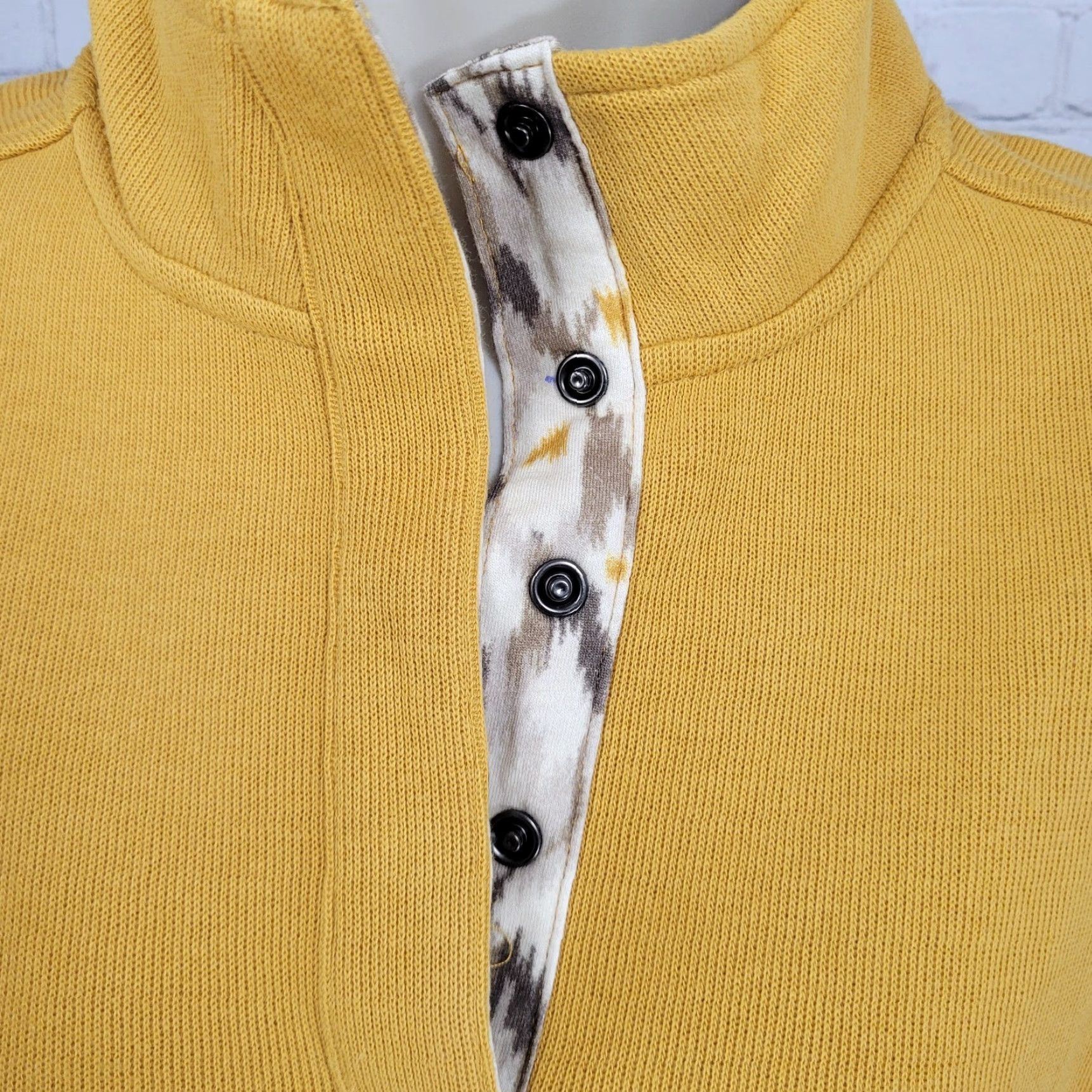 Orvis Orvis Yellow Print Trim Snap Collar Pullover Pockets Sweatshirt Women Medium M Size Size M / US 6-8 / IT 42-44 - 5 Thumbnail