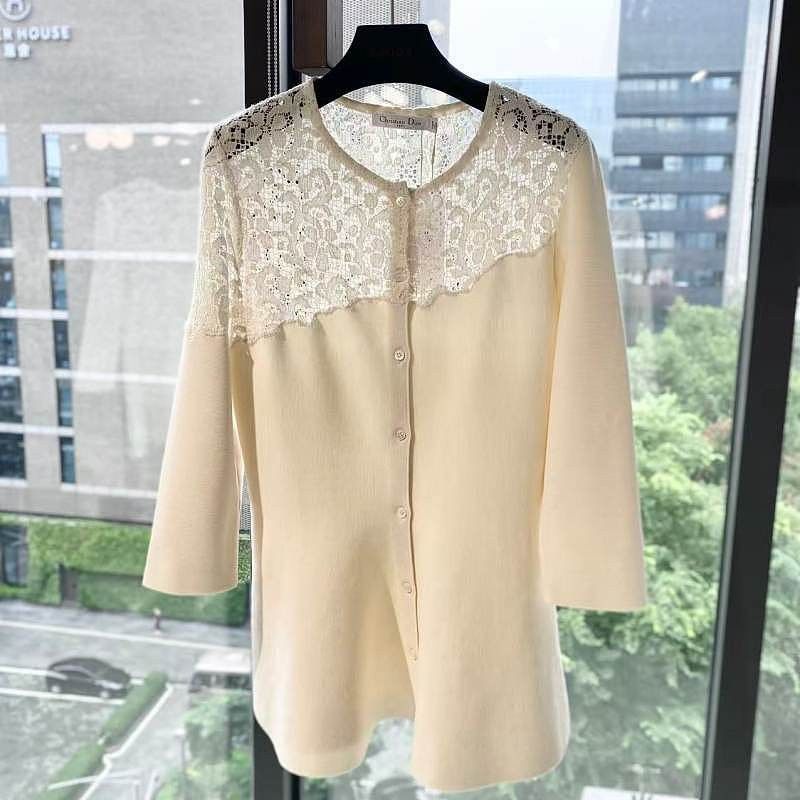 Dior Dior Lace Panel Wool Sweater Size 40 Size M / US 6-8 / IT 42-44 - 1 Thumbnail