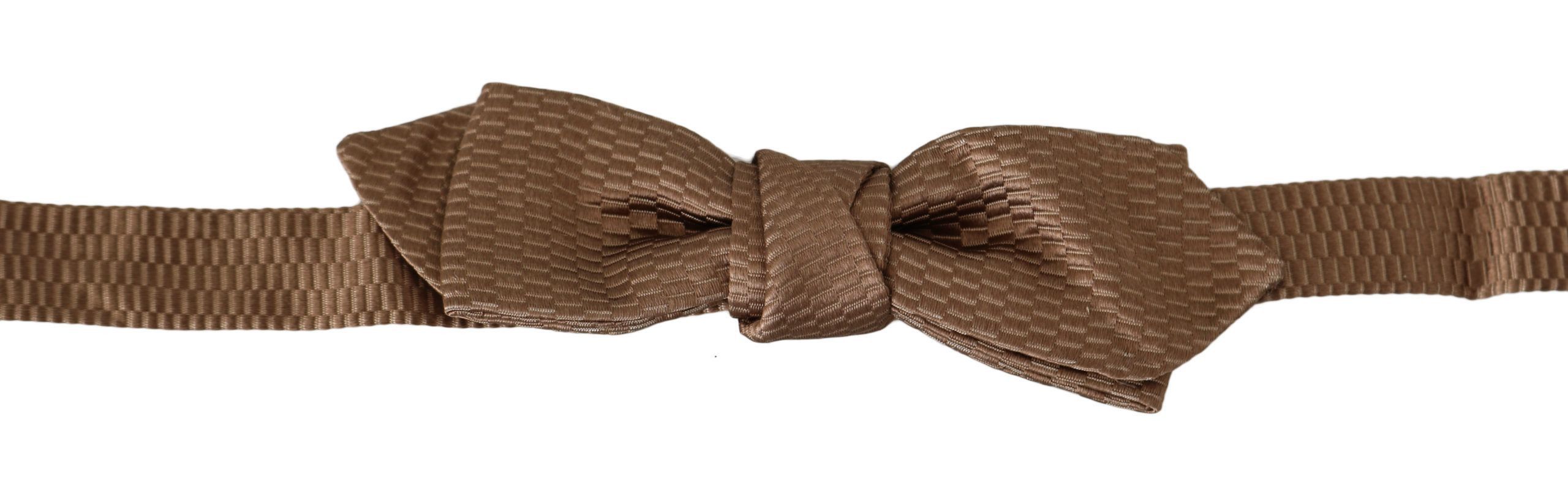Dolce & Gabbana Elegant Brown Gold Bow Men's Tie Size ONE SIZE - 1 Preview