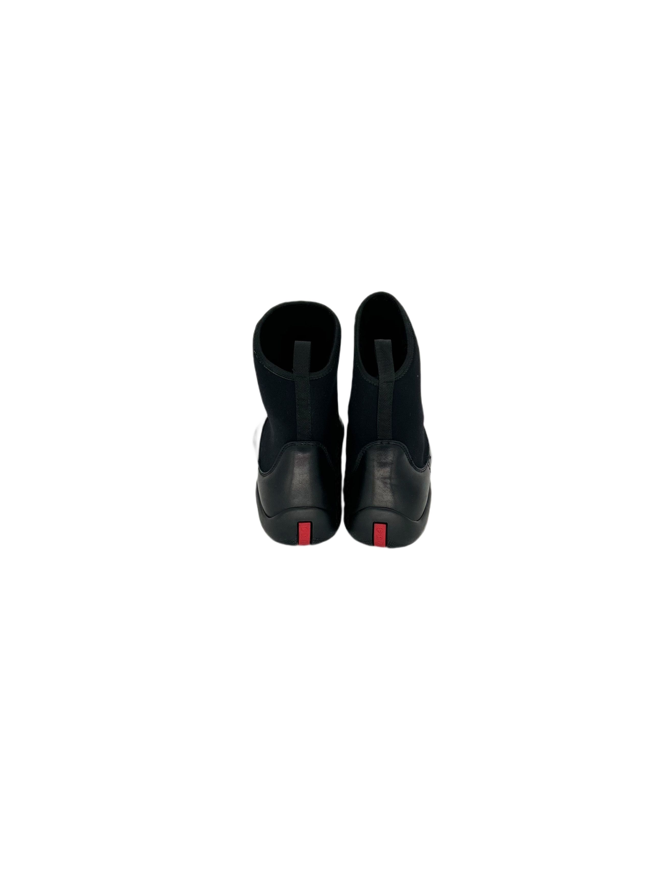 Prada Prada Linea Rossa Black Hybrid Chelsea Boot WithNeopreneSock Size US 6 / EU 39 - 6 Thumbnail