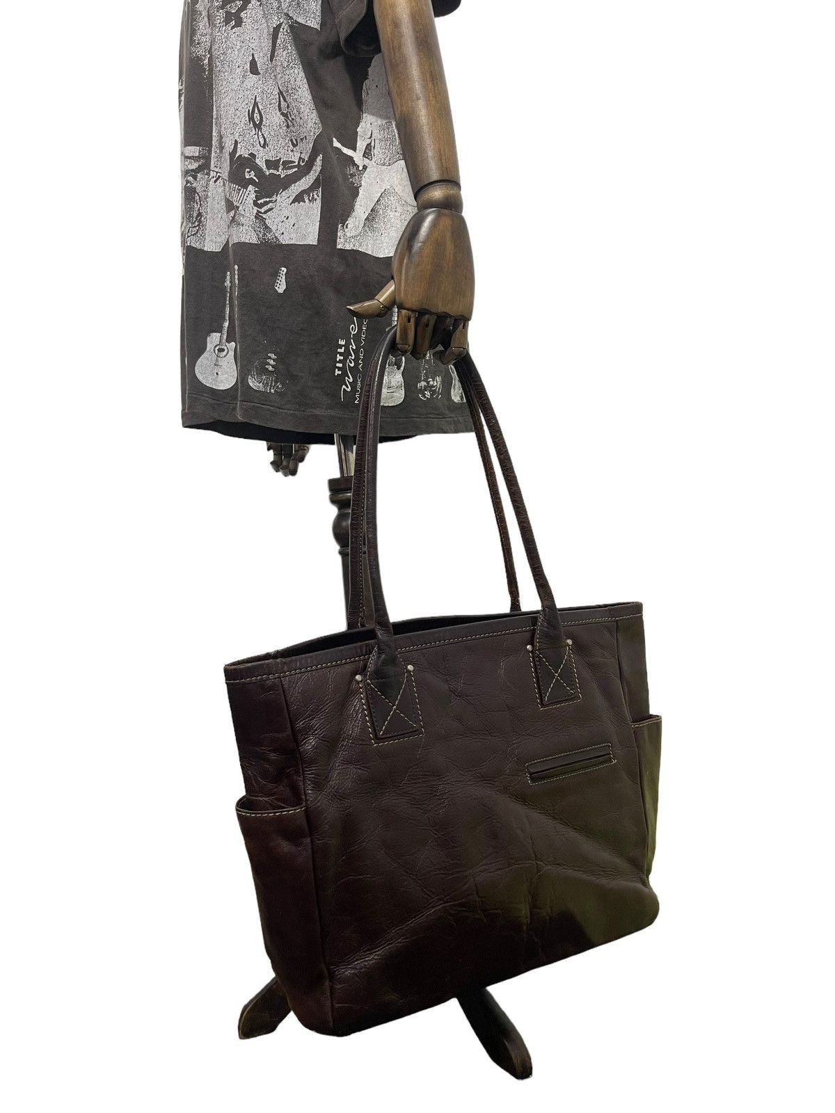 Japanese Brand Full Grain Leather Patina Tsuchiya Kaban Shoulder Bag 3🟩 Size ONE SIZE - 2 Thumbnail