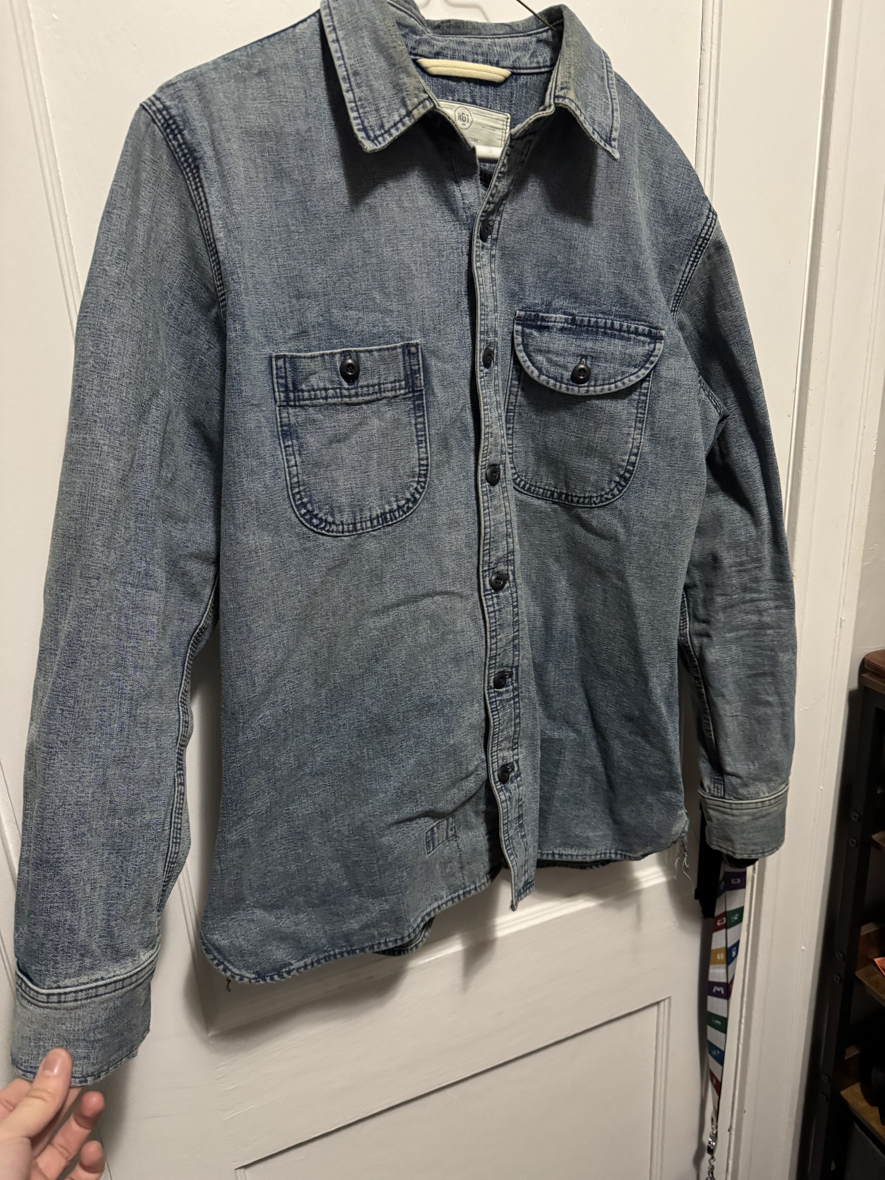 Rogue Territory Work Shirt Washed Out Indigo Selvedge