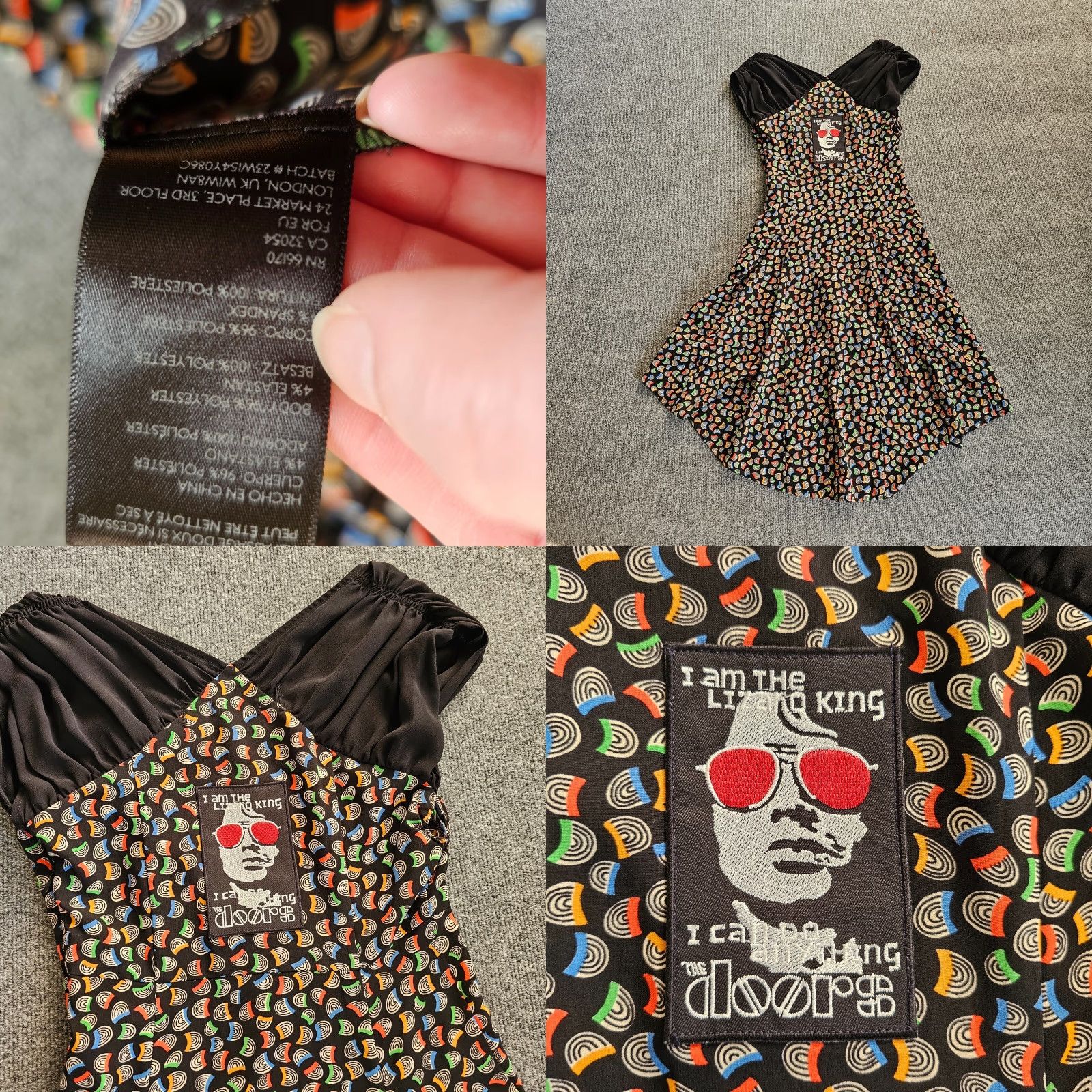 Anthropologie VINTAGE Anthropologie Dress Women Small Black The Doors Jim Morrison Psychedelic Threads Size S / US 4 / IT 40 - 8 Thumbnail
