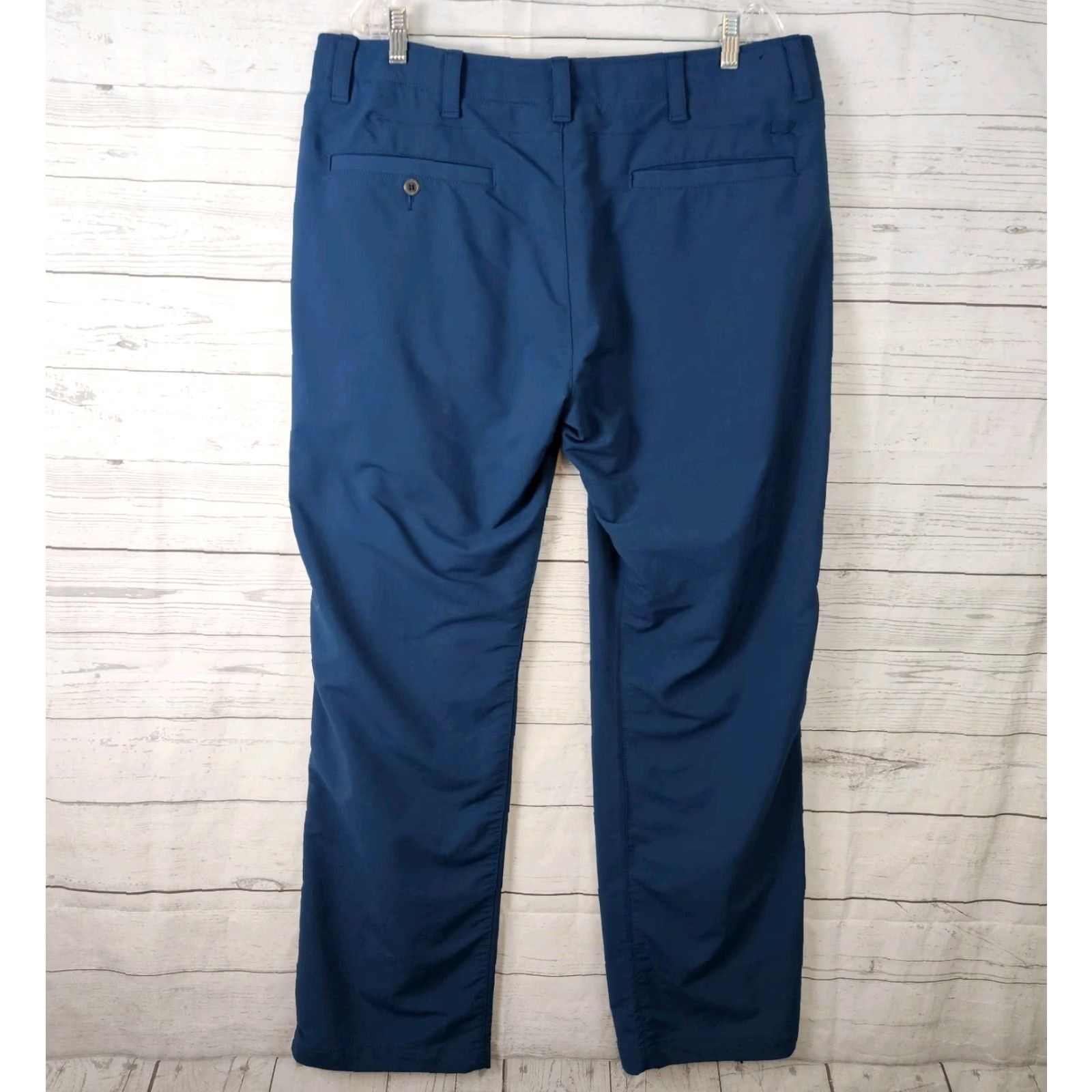 Under Armour Under Armour Mens Pants Straight Leg Sz 40 Solid Blue Nylon Blend Casual Activewear Size US 40 / EU 56 - 3 Thumbnail