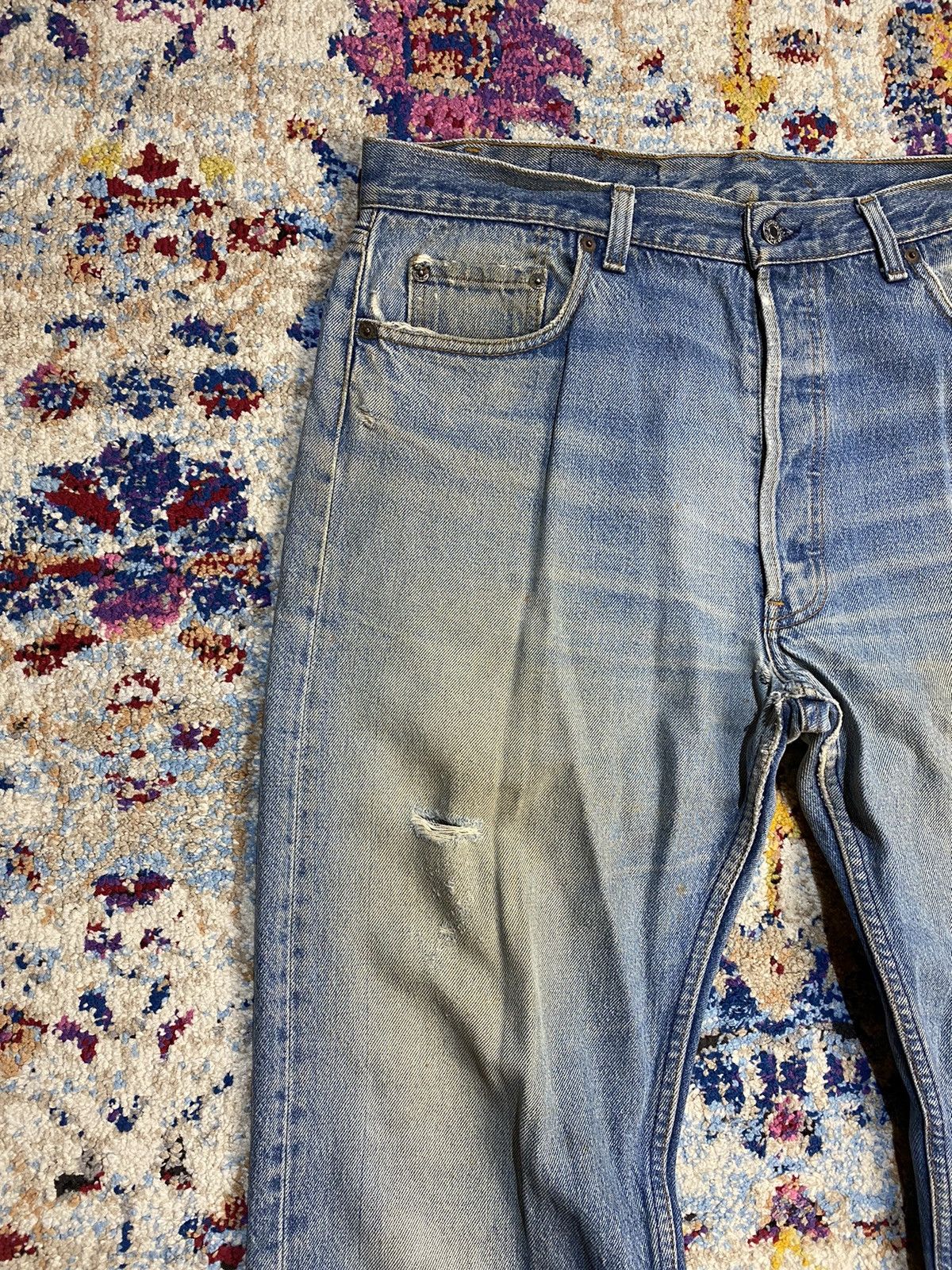 Levi's × Vintage 80's Levis 501 Distressed Relaxed Blue Denim Jeans 38x32 Size US 38 / EU 54 - 7 Thumbnail