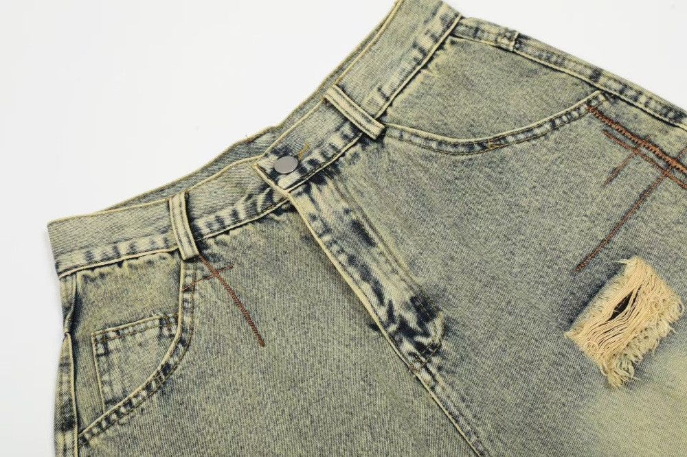 Jean Men's punk distressed washed denim shorts Size US 32 / EU 48 - 3 Thumbnail