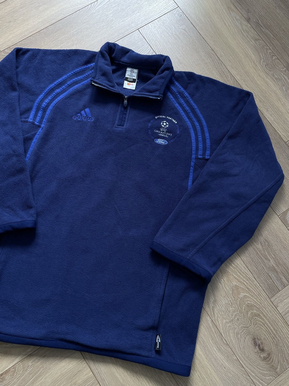 Adidas × Vintage Adidas Champions League Fleece Sweatshirt Soccer Football Size US XL / EU 56 / 4 - 3 Thumbnail