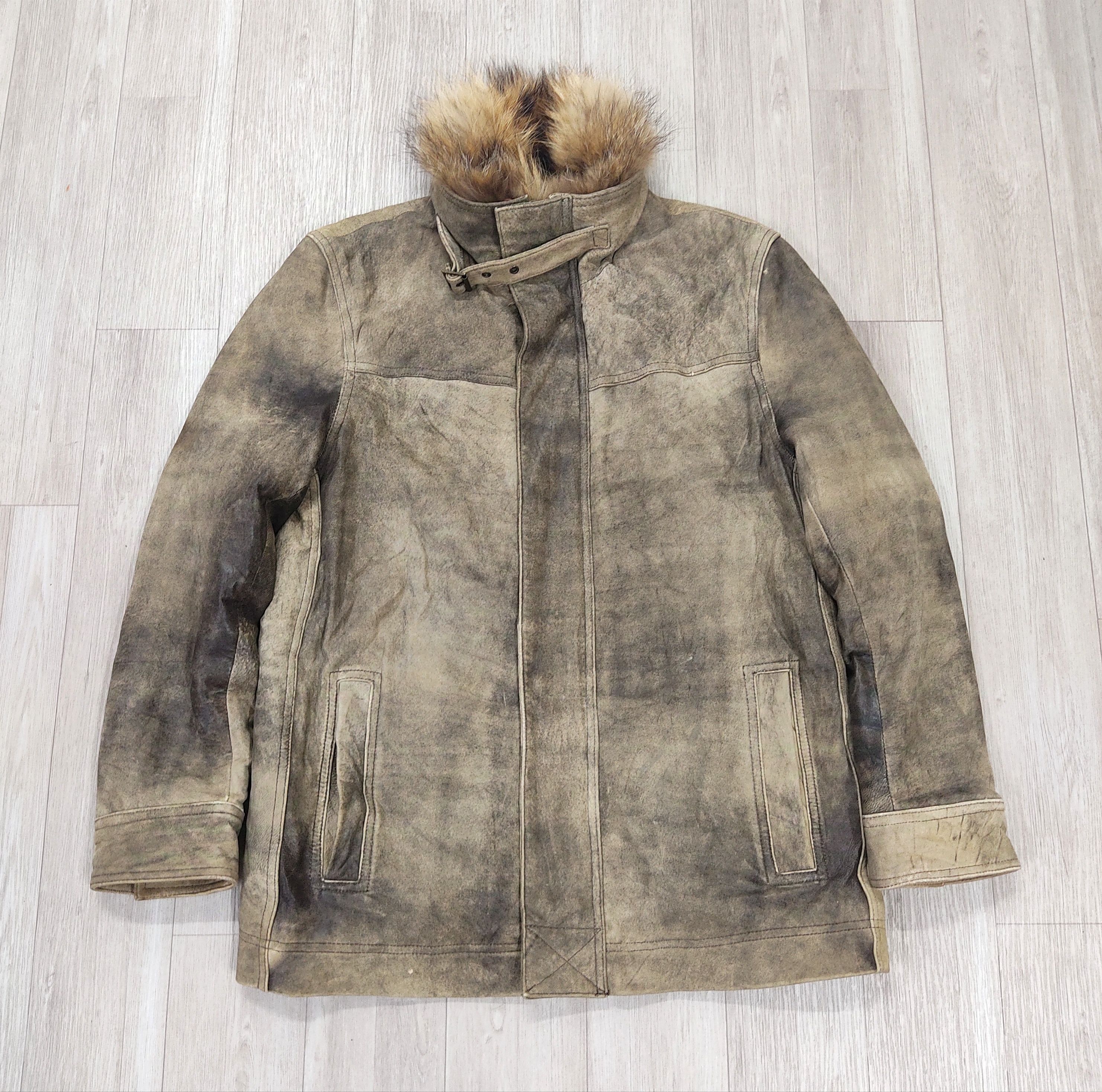 Genuine Leather WIND ARMOR Raccoon Fur Sheepskin Leather Jacket Size US M / EU 48-50 / 2 - 5 Thumbnail
