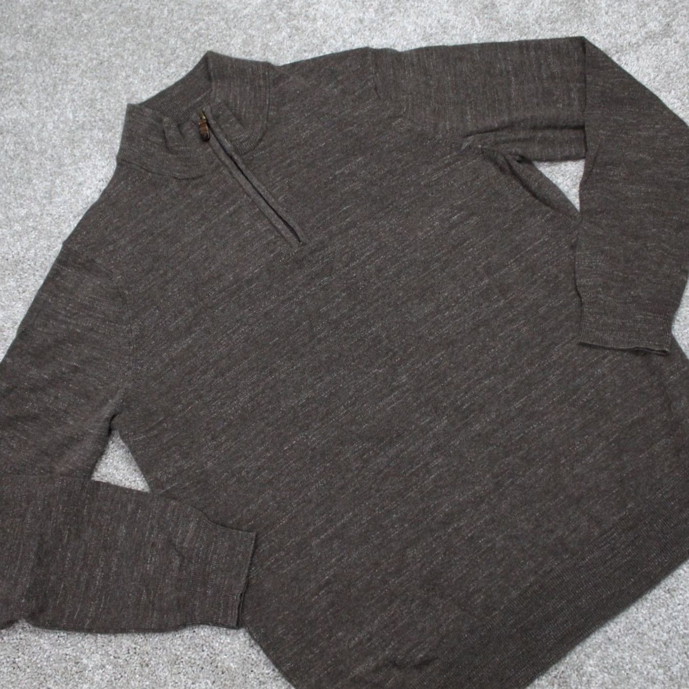 Jos. A. Bank Jos A. Bank Sweatshirt Mens Large Brown 1/4 Zip Cotton L/S Pullover Sweater Size US L / EU 52-54 / 3 - 5 Thumbnail