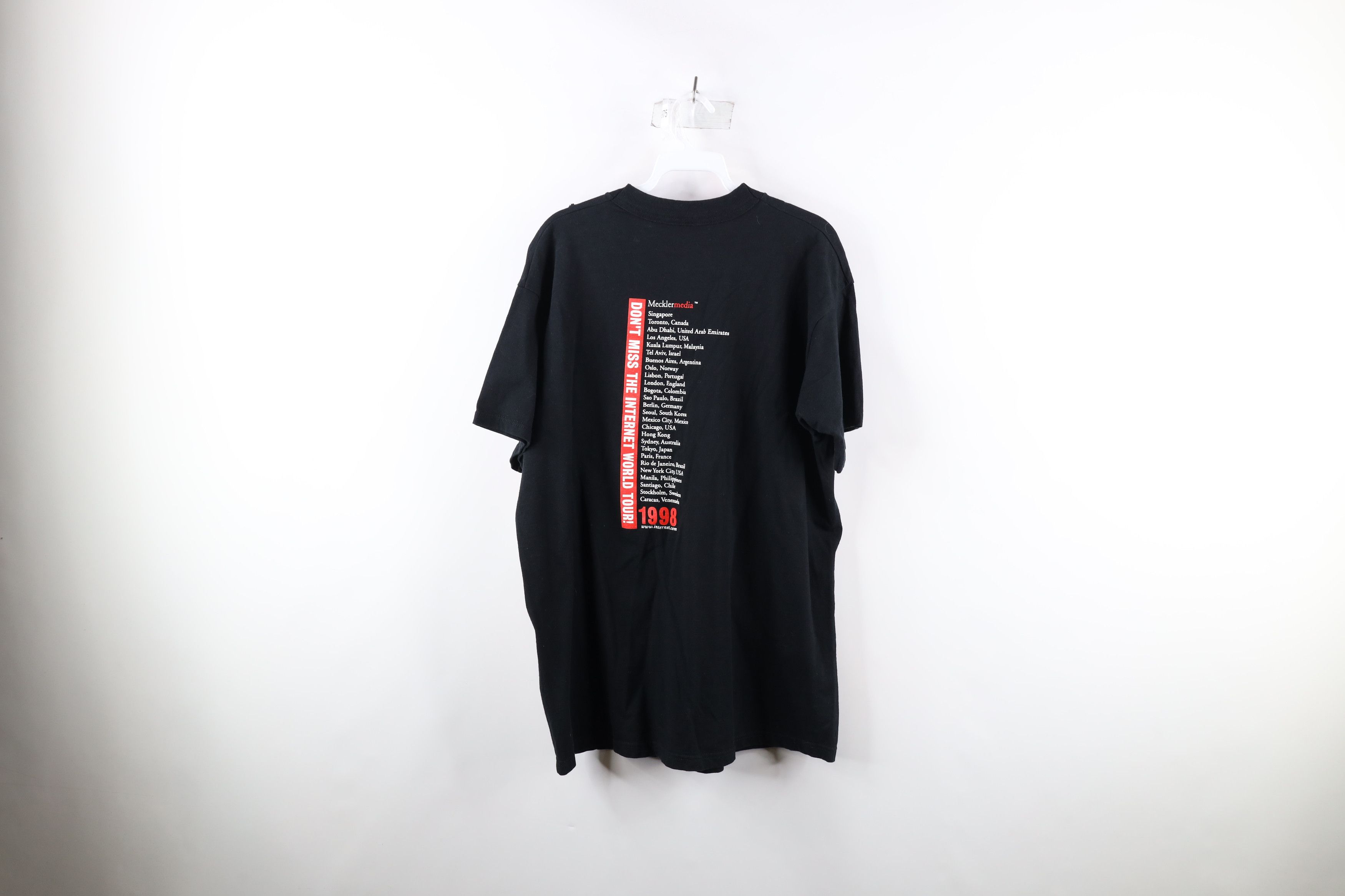 Vintage Vintage 90s Spell Out New York City Internet World T-Shirt Size US L / EU 52-54 / 3 - 8 Thumbnail
