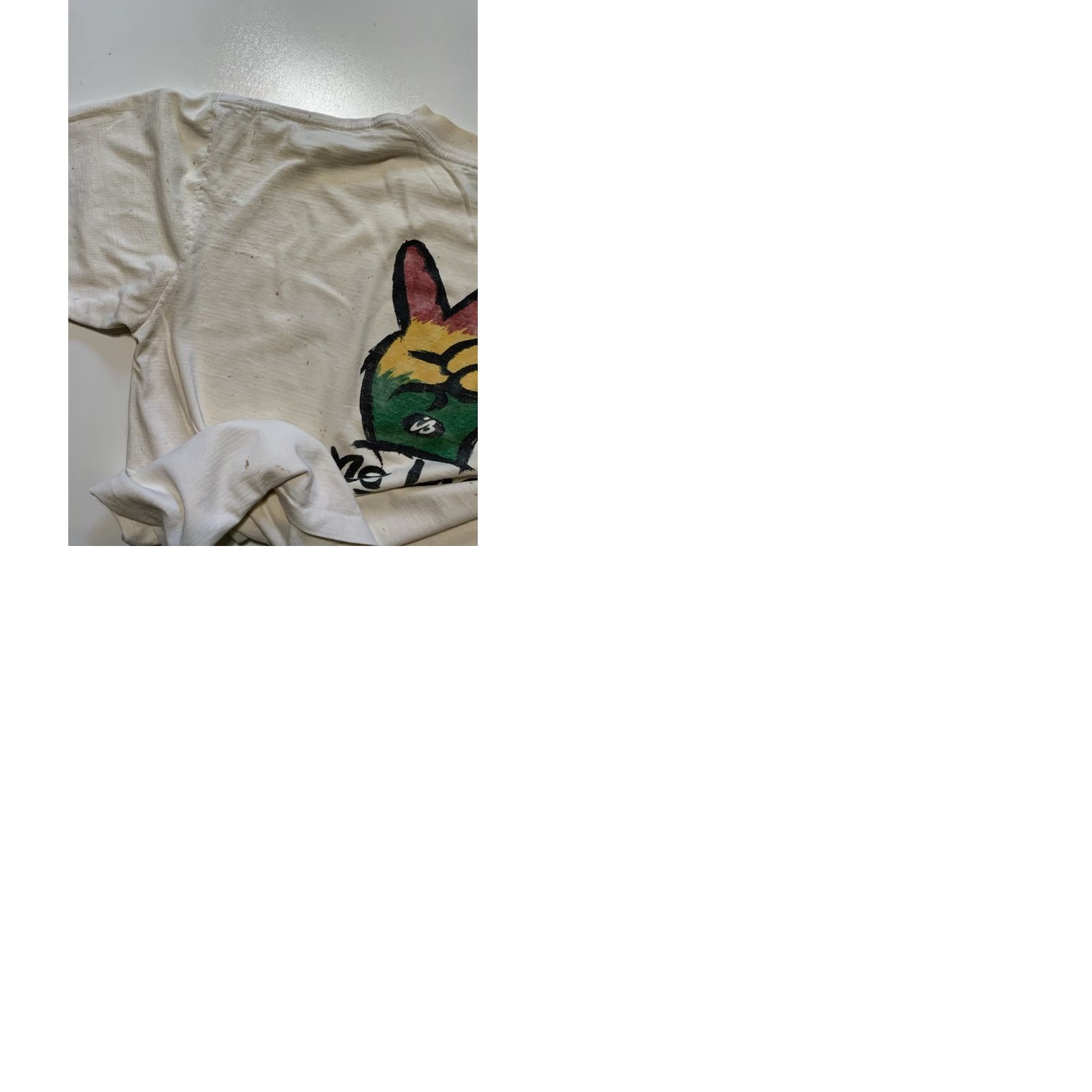 Vintage VINTAGE Irie Blue Barbados One Love Peace Rasta Single Stitch T-Shirt XL White 90s Mens? Womens? (Oops) Size US XL / EU 56 / 4 - 10 Thumbnail