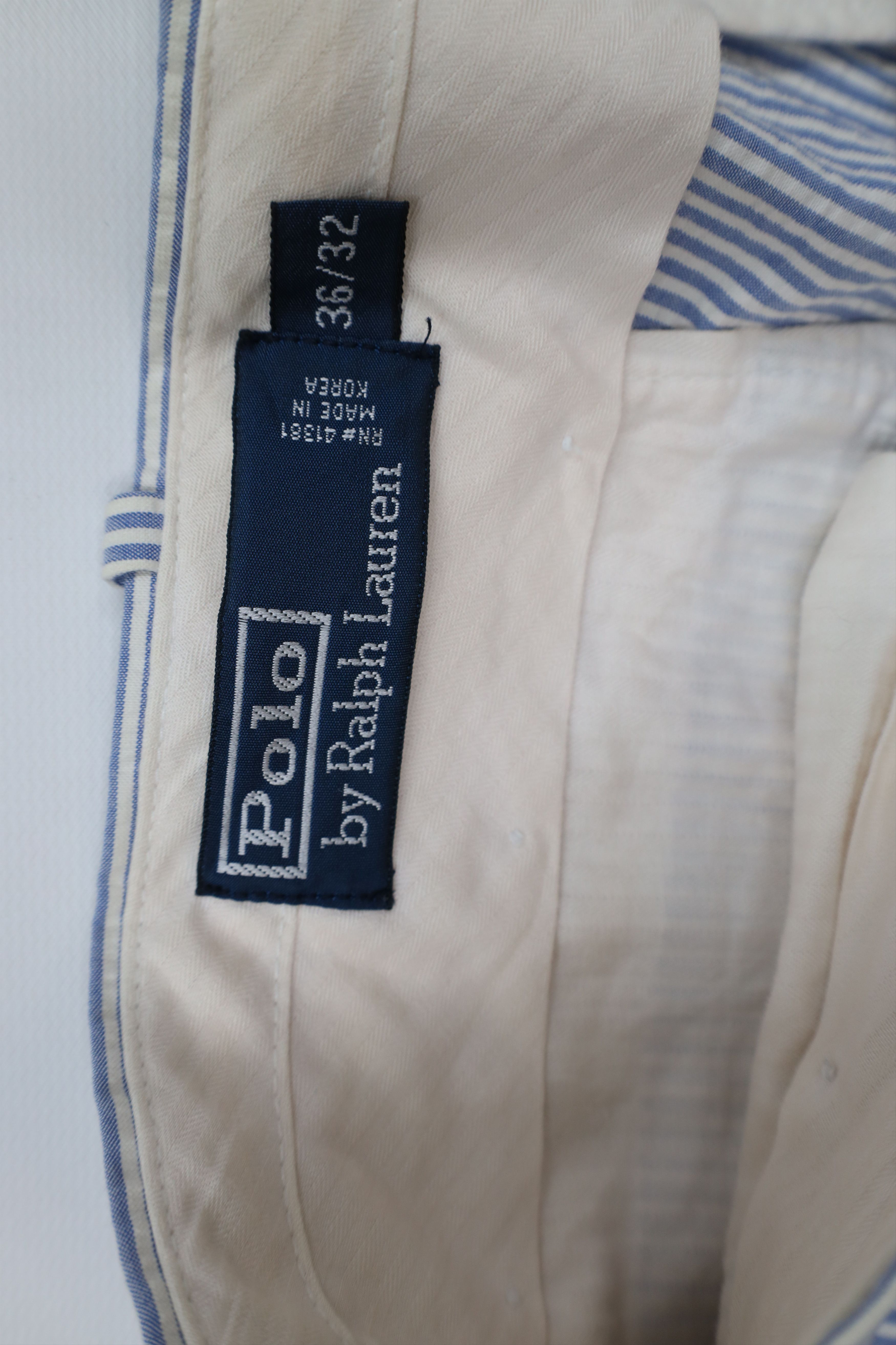 Ralph Lauren × Vintage Vintage 90s Ralph Lauren Seersucker Wide Leg Chino Pants Size US 36 / EU 52 - 9 Thumbnail