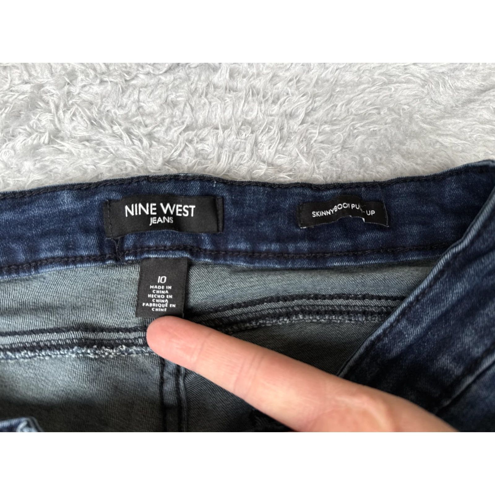 Nine West Nine West Jeans Womens 10 Blue Skinny Bootcut Denim Stretch Mid Rise Pants 28x32 Size 32" / US 10 / IT 46 - 6 Thumbnail