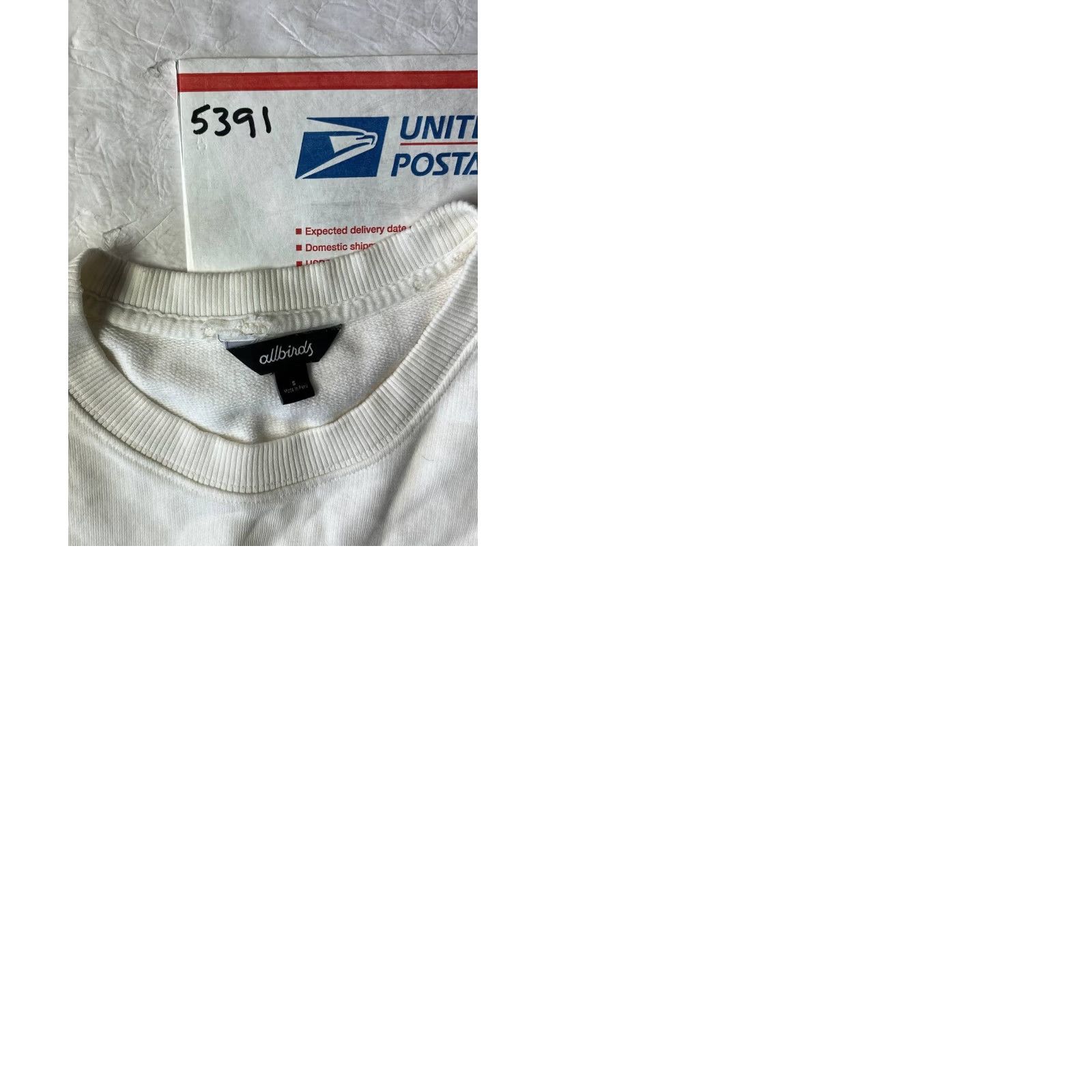 Allbirds Allbirds Sweatshirt White Crewneck Pullover Slim Small Women Dolman Sleeve Solid Knit Cotton Blend Size S / US 4 / IT 40 - 9 Thumbnail