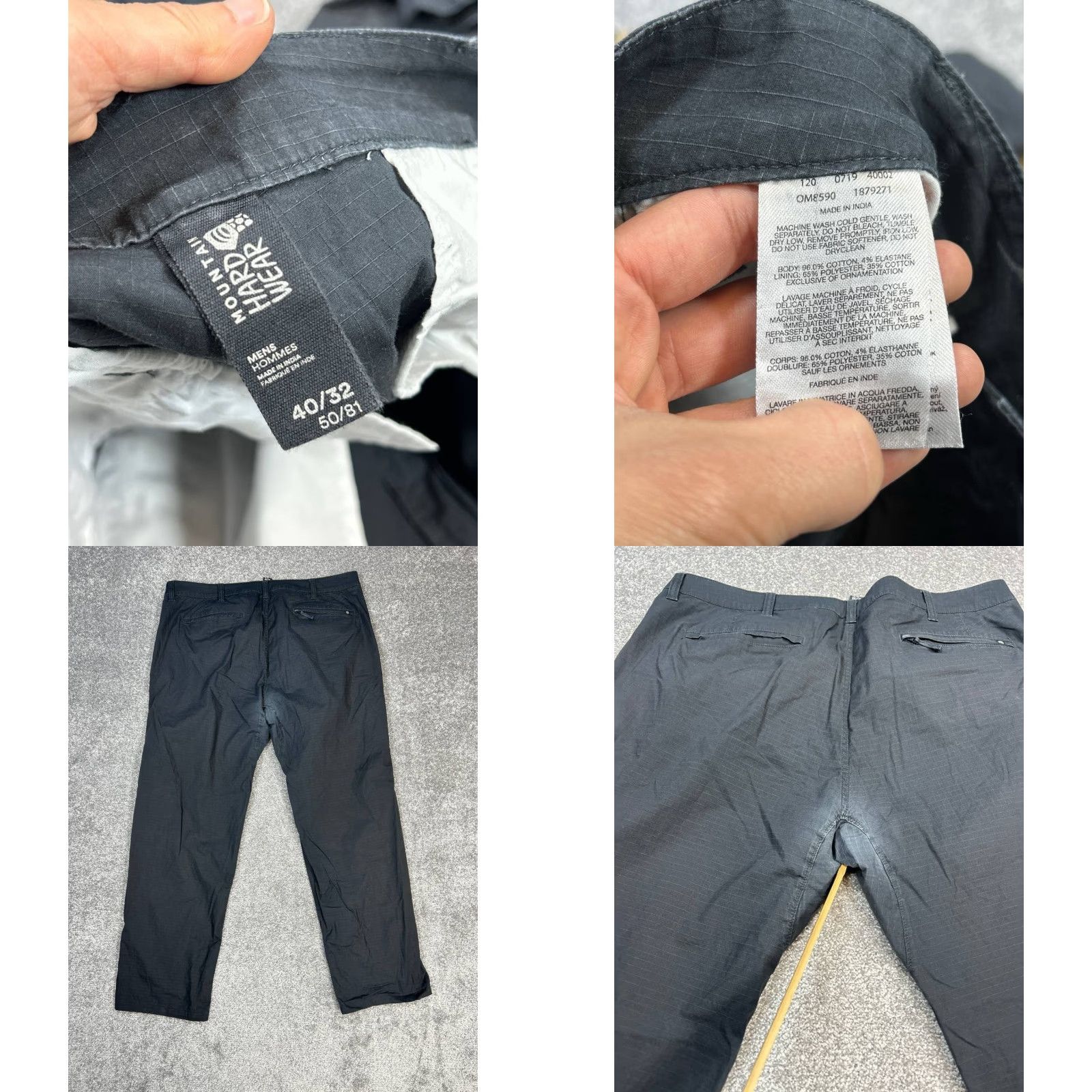 Mountain Hardwear Mountain Hardwear Pants Mens 40 Gray Cotton Ripstop Lightweight Hiking 40x29 Size US 40 / EU 56 - 8 Thumbnail