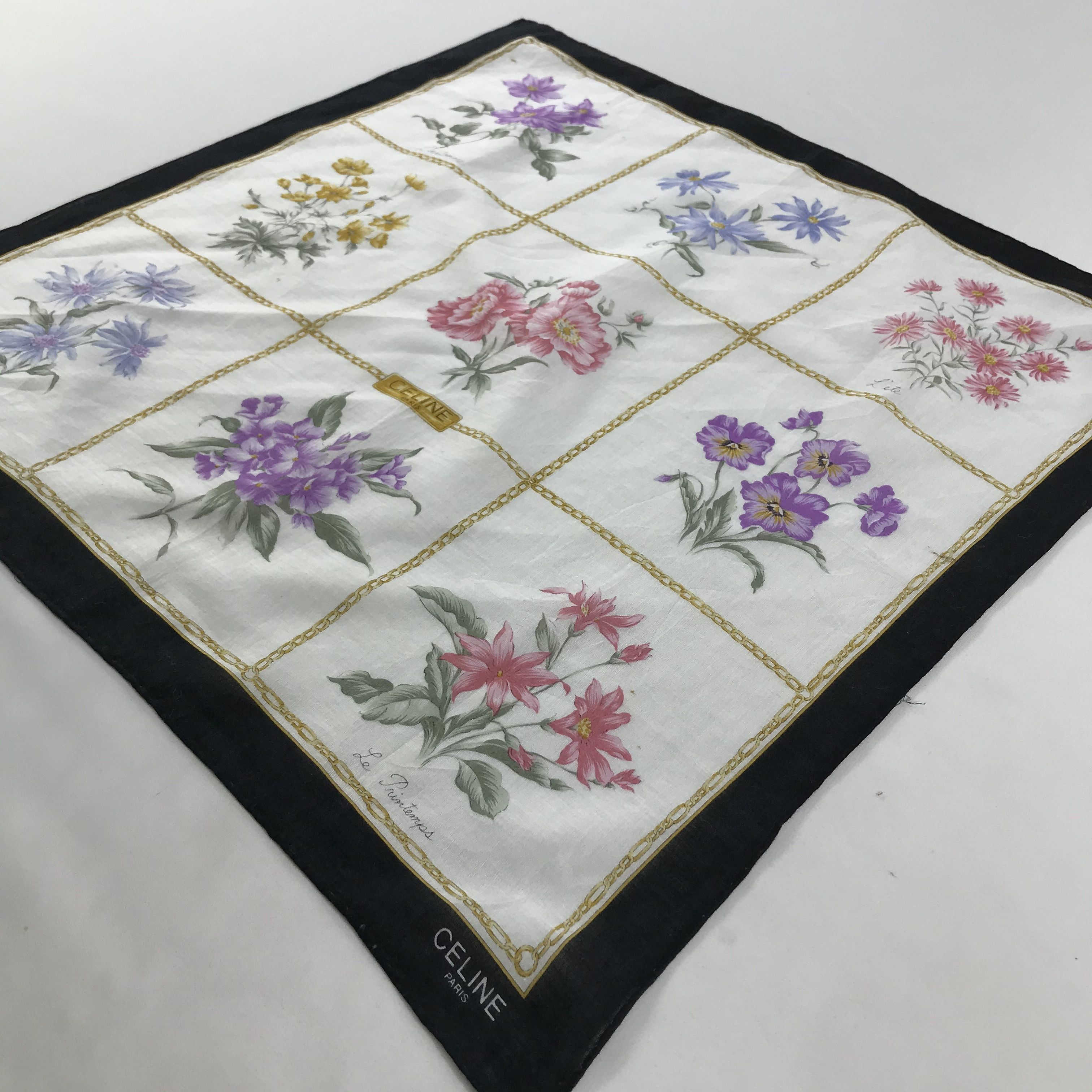 Celine × Vintage Celine Bandana / Handkerchief / Neckerchief - S1623 Size ONE SIZE - 2 Thumbnail