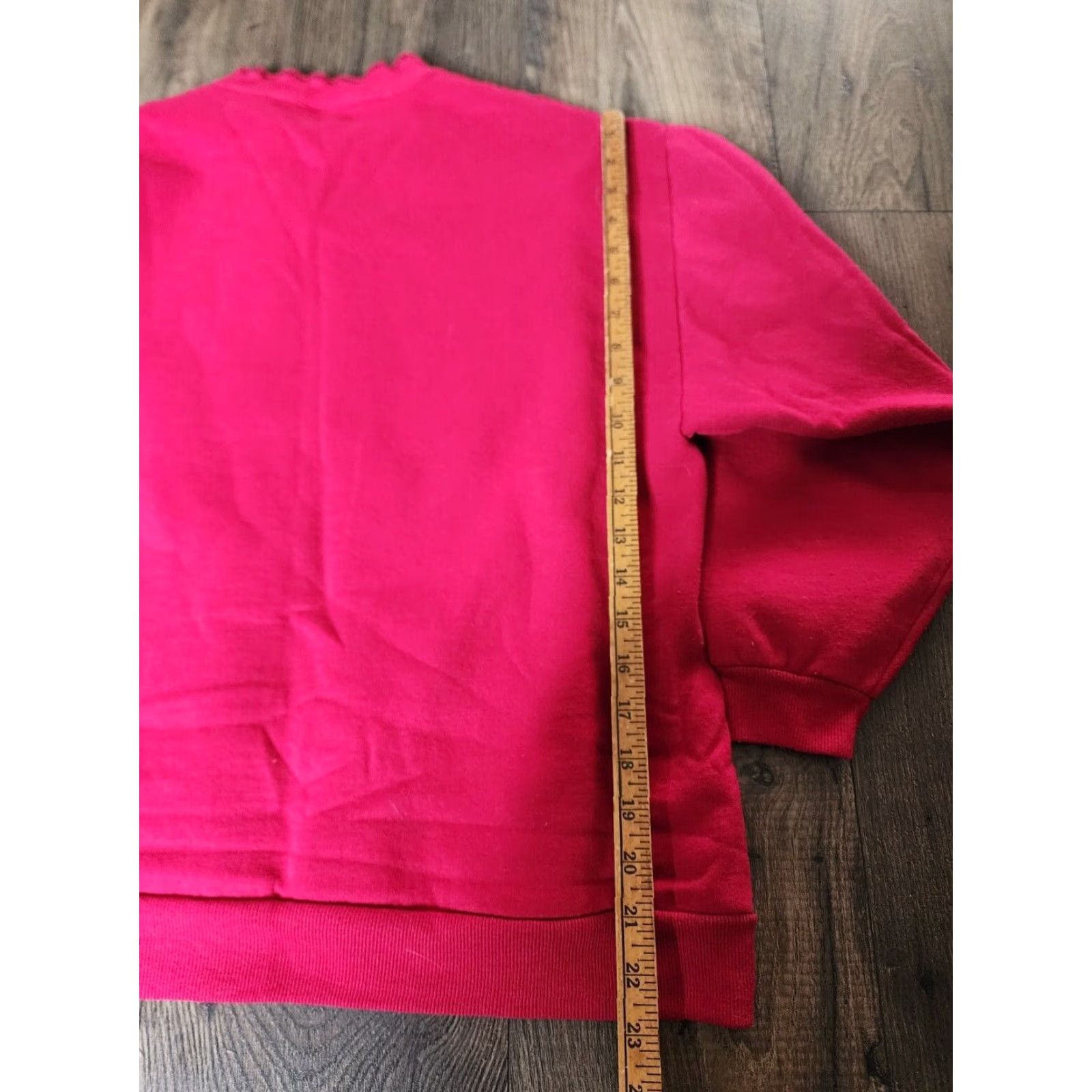 Jerzees VINTAGE Jerzees Sweatshirt Womens M Floral Quilt Inlay Pattern Grandma Style Red Cotton Blend Crew Neck Long Sleeve Pullover Size M / US 6-8 / IT 42-44 - 2 Thumbnail