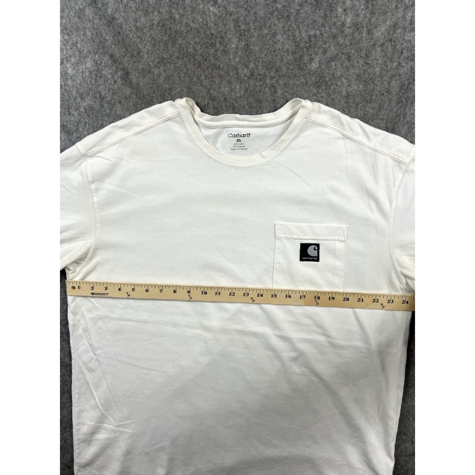 Carhartt VINTAGE Carhartt White Short-Sleeve Pocket T-Shirt Logo Polyester XL Mens Shirt Size US XL / EU 56 / 4 - 4 Thumbnail