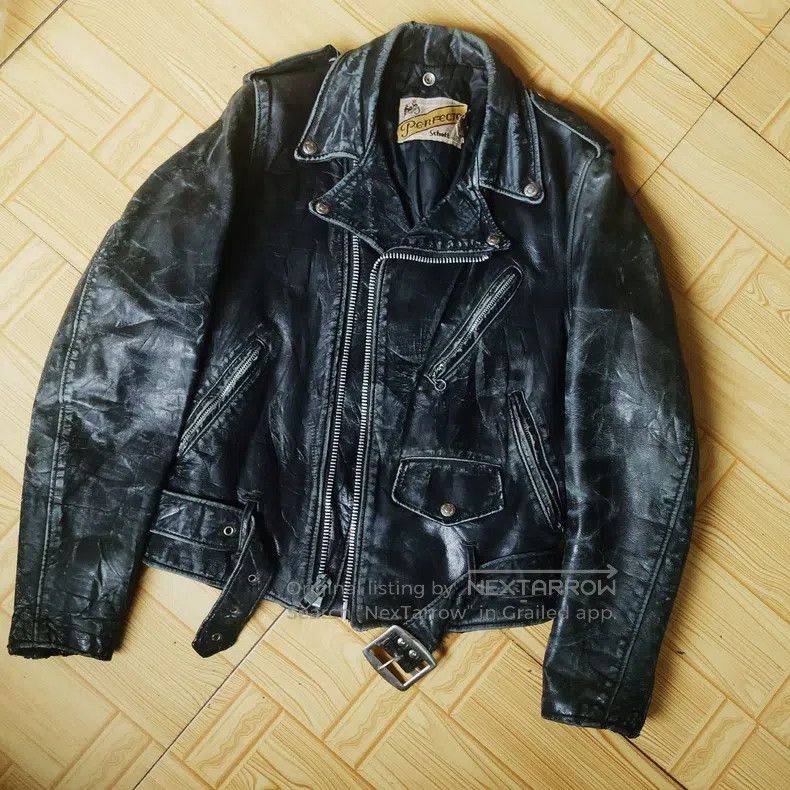 Schott Schott Heavy cowhide cable-stayed motorcycle leather jacke Size US XXS / EU 40 - 1 Thumbnail