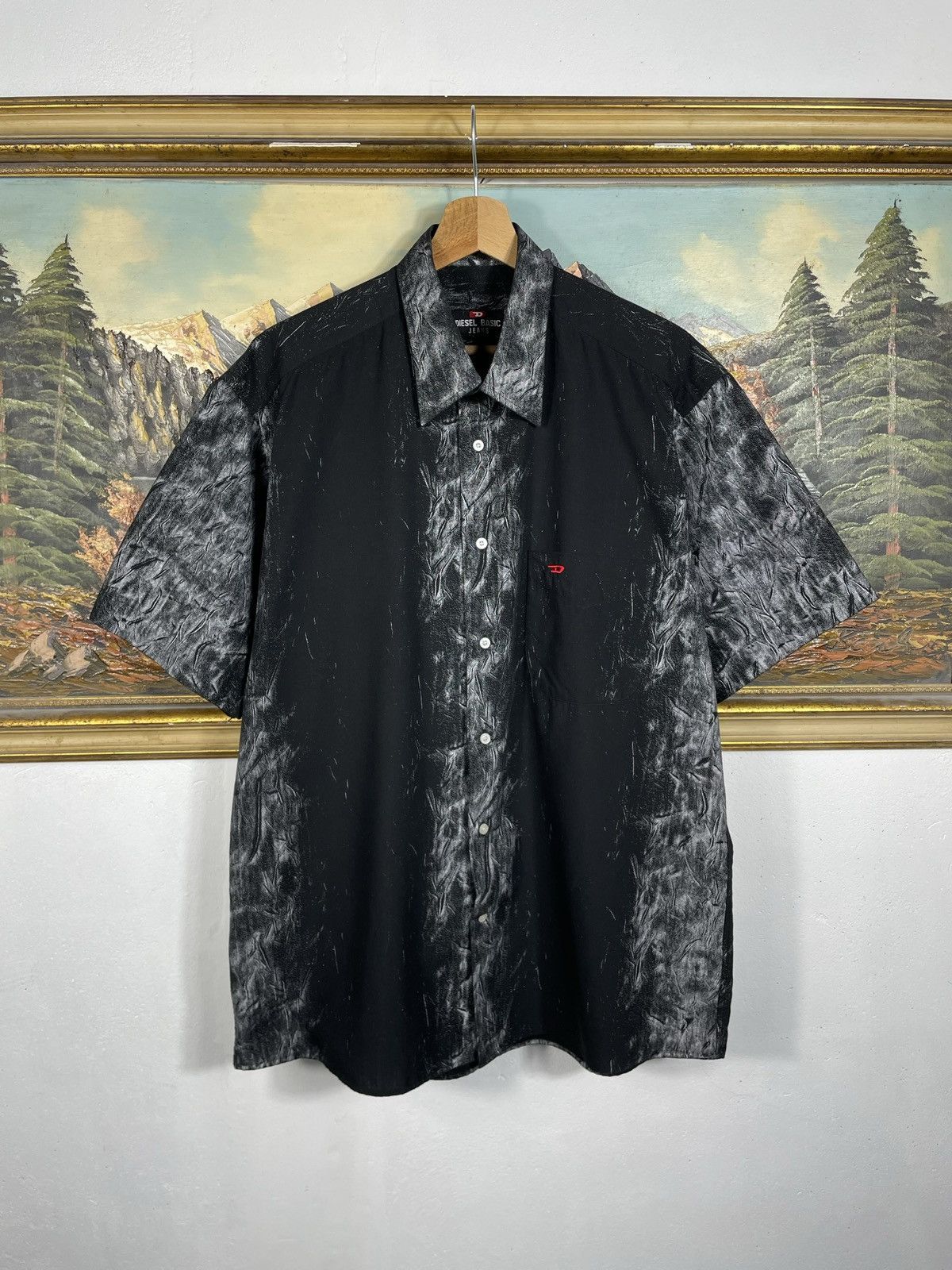 Diesel × Vintage Diesel Vintsge Y2k Black Shirt Avant Garde Opium Affliction Size US L / EU 52-54 / 3 - 1 Thumbnail