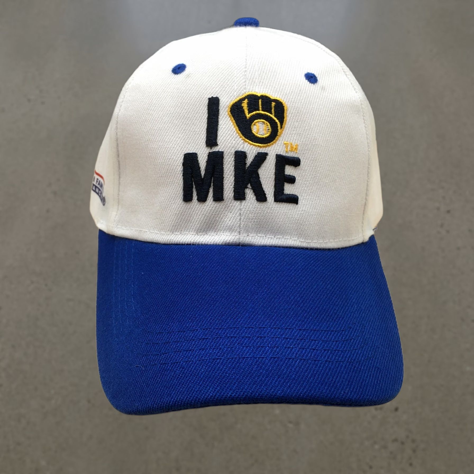 Vintage Milwaukee Brewers Baseball Cap Hat Mens One Size White Blue I Love MKE Logo Size ONE SIZE - 1 Thumbnail