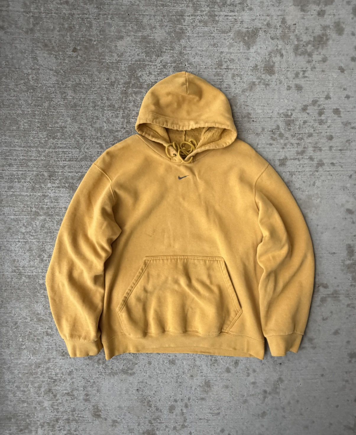 Nike Y2K Nike Center Swoosh Yellow Hoodie Size US M / EU 48-50 / 2 - 1 Thumbnail