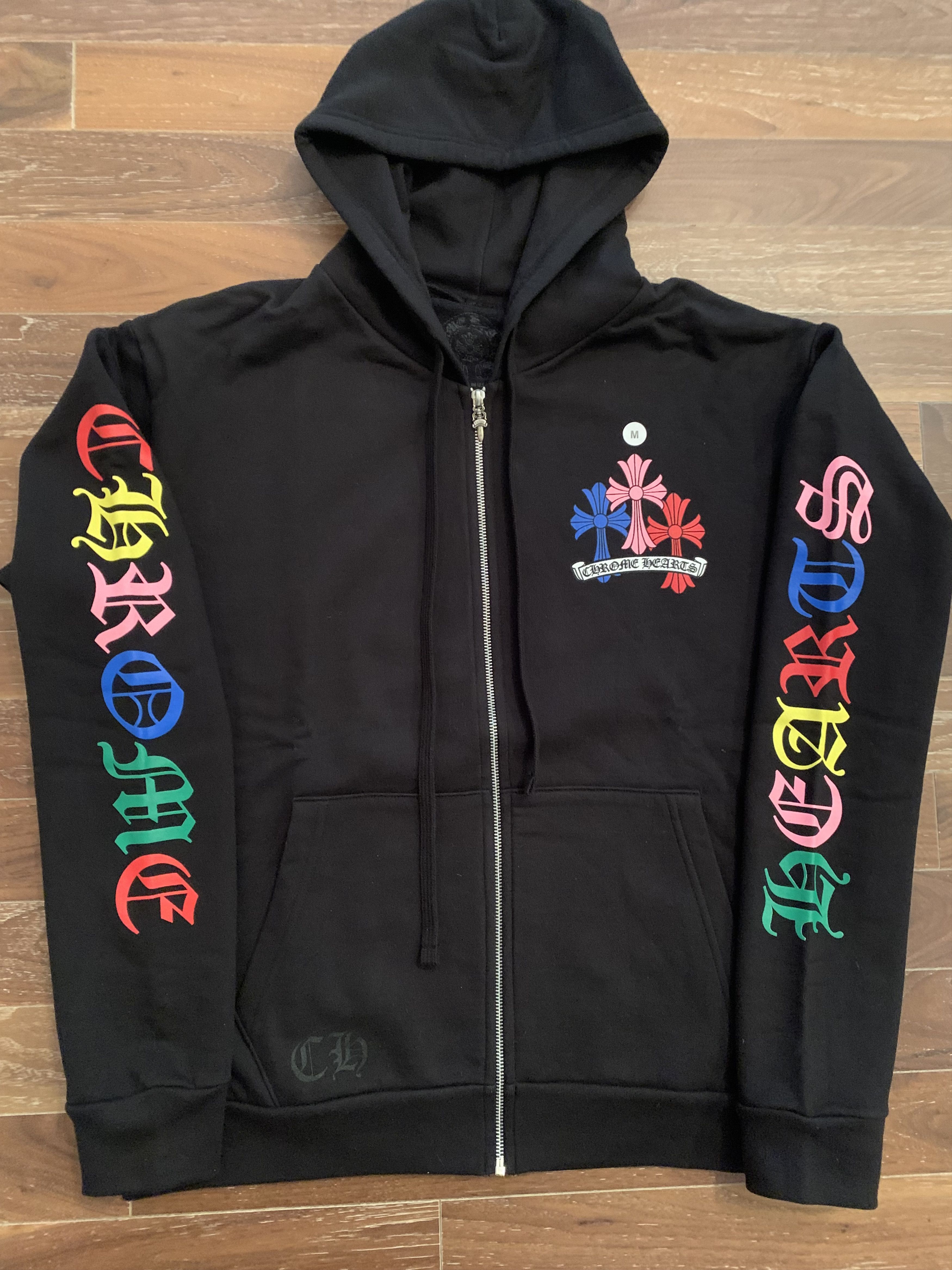 Chrome Hearts Multicolor Cross Zip Up Hoodie M
