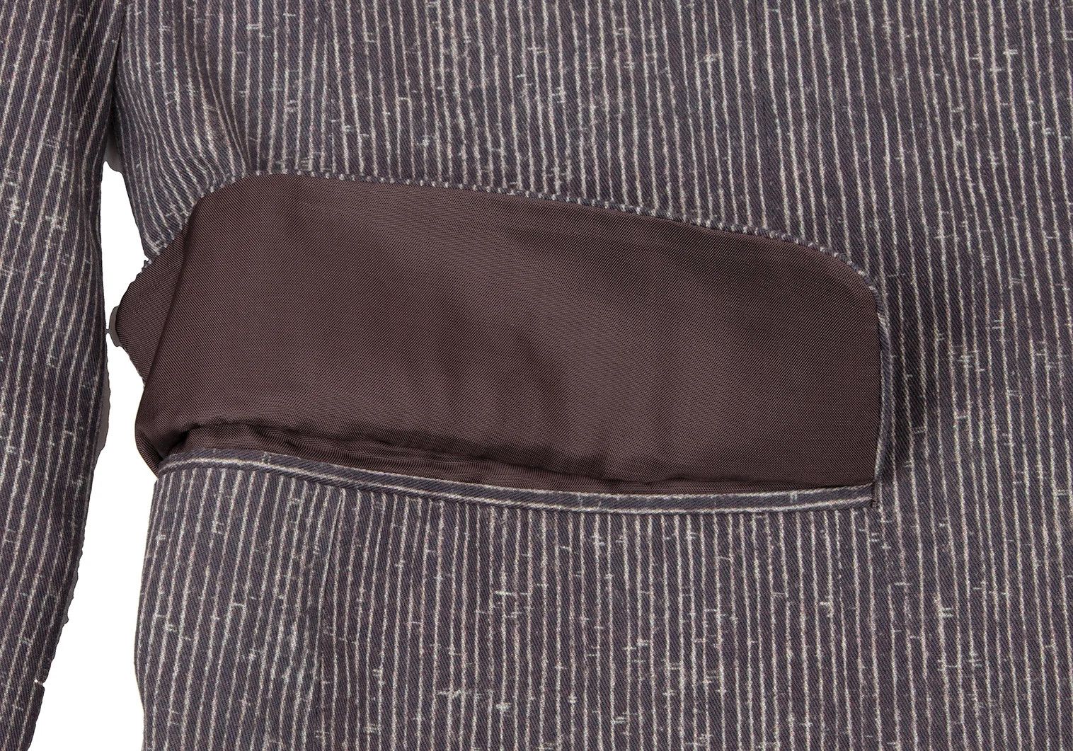 Issey Miyake Cotton Striped 3-Button Jacket in Purple, Size L Size US L / EU 52-54 / 3 - 11 Thumbnail