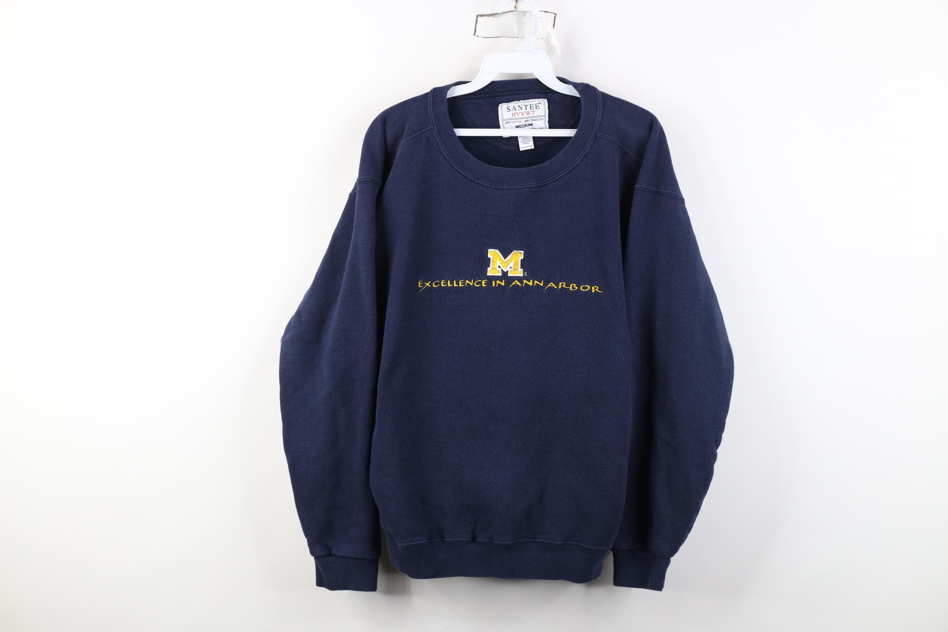 Vintage Vintage 90s Excellence In University of Michigan Sweatshirt Size M / US 6-8 / IT 42-44 - 1 Thumbnail