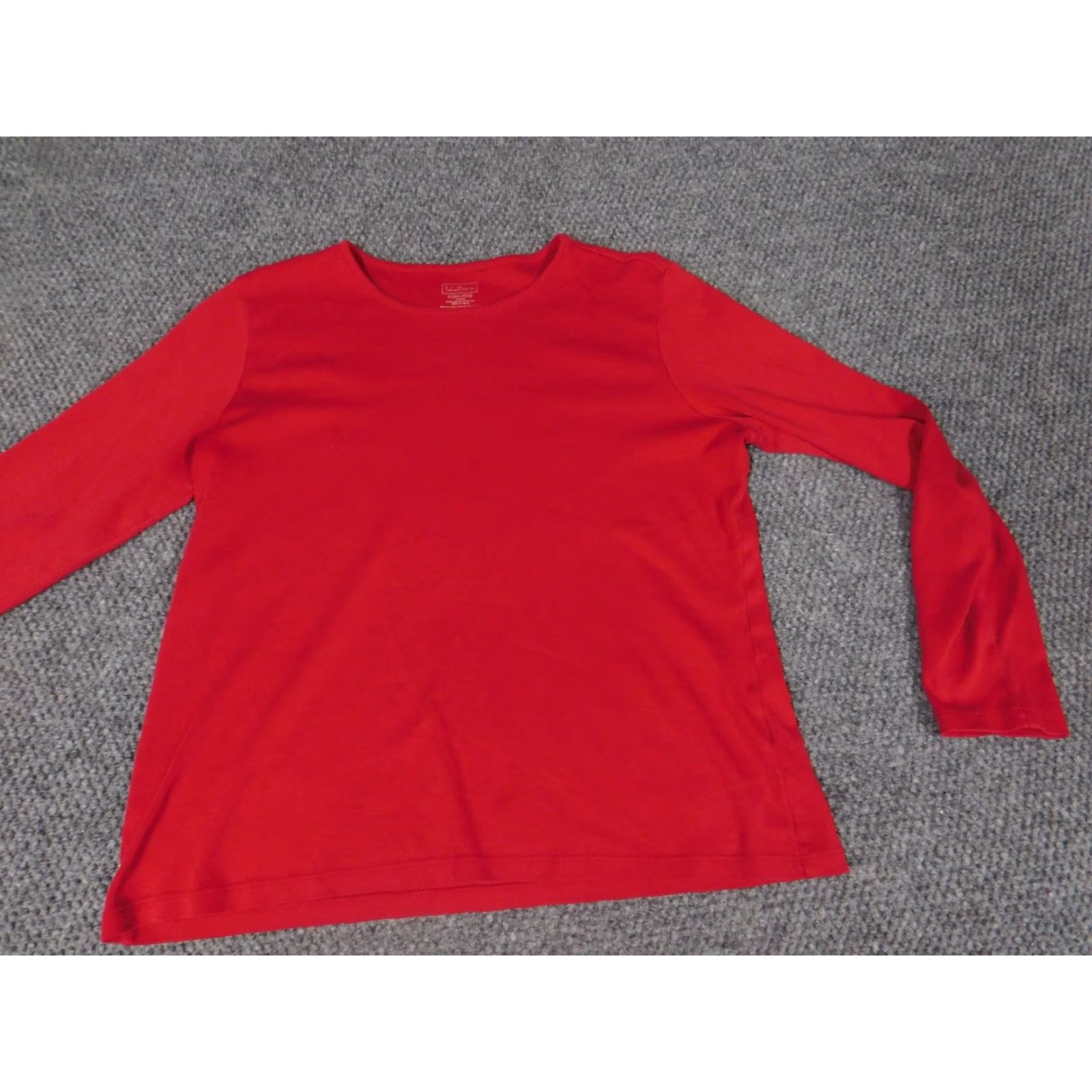 Vintage L.L. Bean Womens Shirt M Red Crew Neck Pullover Casual Blouse Cotton Rayon Button Classic Breathable Womens Regular Size M / US 6-8 / IT 42-44 - 3 Thumbnail