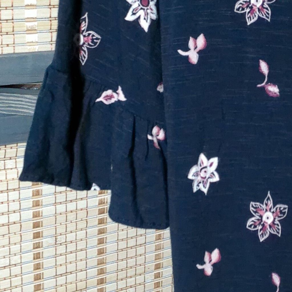 Loft Loft Outlet Scoop Neck Blouse with Ruffle Elbow Sleeves Size S / US 4 / IT 40 - 2 Thumbnail