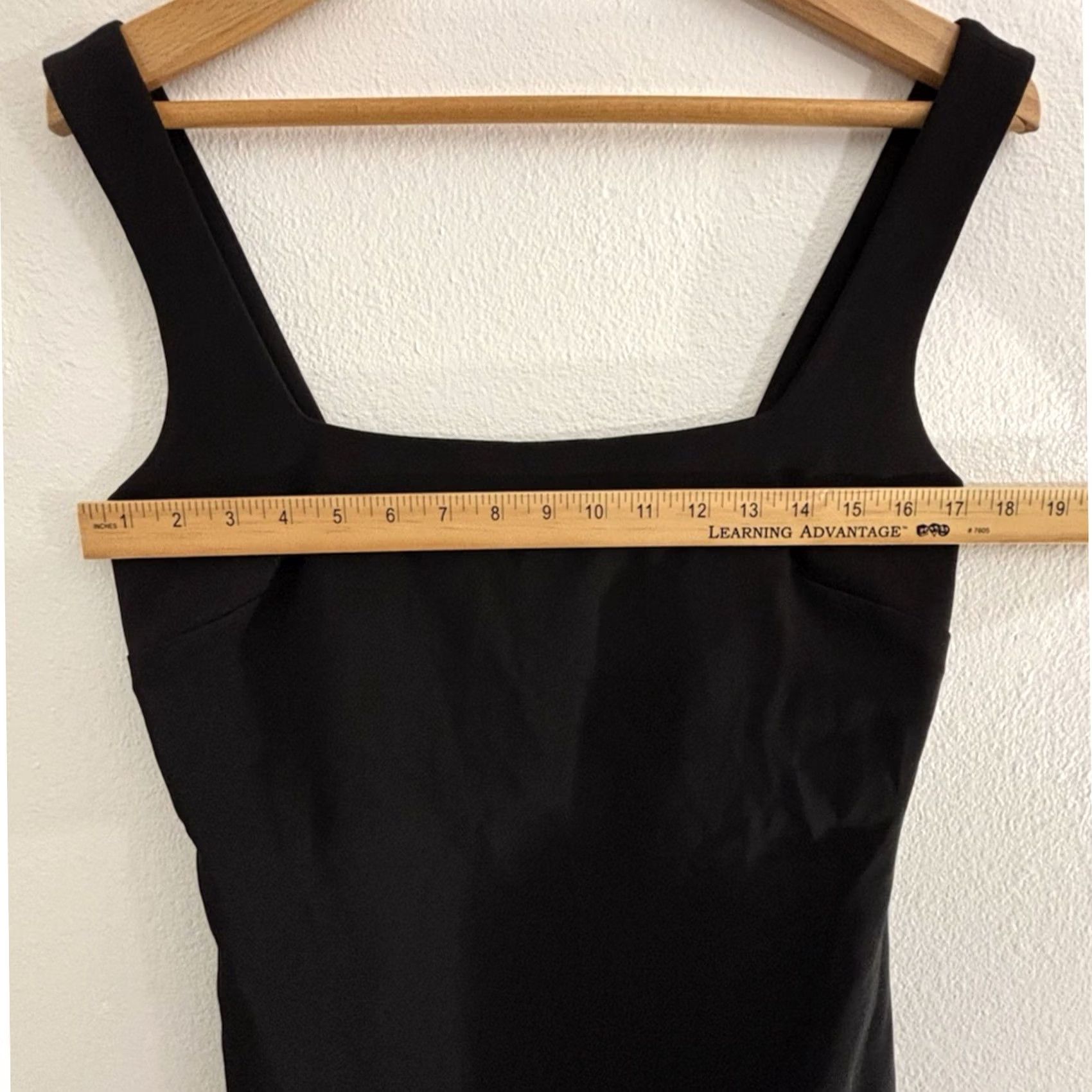 Vintage GERALDINE LUSTGARTEN Dress Size 6 Black Square Neck Sleeveless Knee Length Size M / US 6-8 / IT 42-44 - 7 Thumbnail
