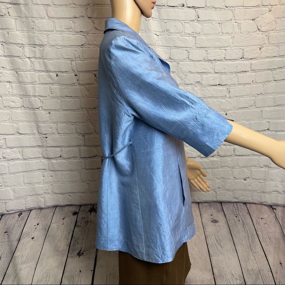 Other Mimi Maternity Blue Silk 3/4 Sleeve Jacket Size M Size M / US 6-8 / IT 42-44 - 3 Thumbnail