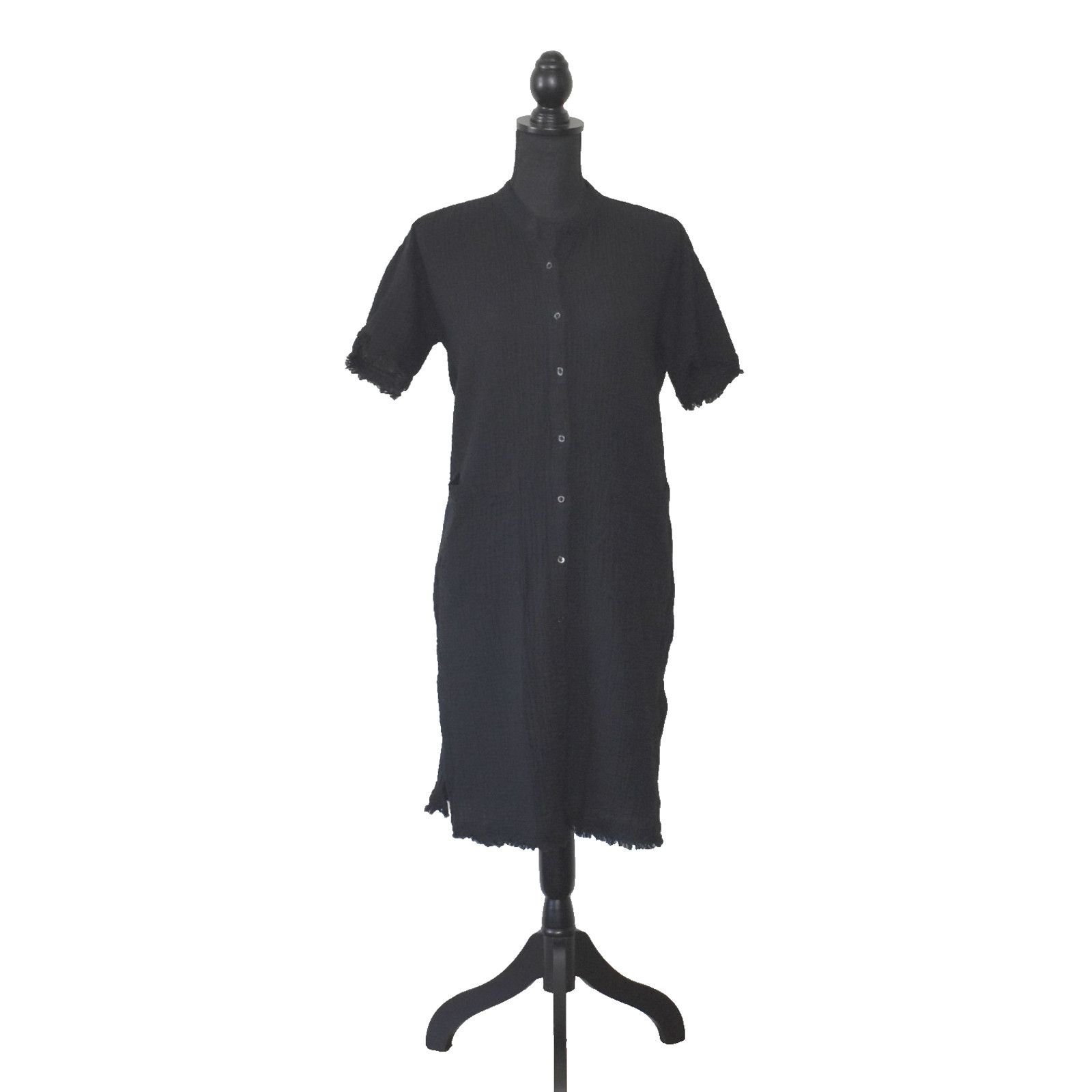 Eileen Fisher NEW EILEEN FISHER Org Cotton Gauze Mandarin Collar Dress PP Size XS / US 0-2 / IT 36-38 - 1 Thumbnail