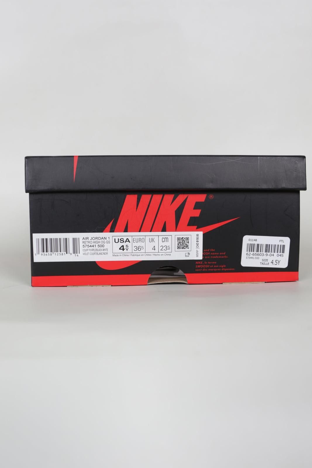 Nike 2020's Nike x Air Jordan 1 Court Purple High-Top Sneakers Size US 6.5 / EU 39-40 - 11 Thumbnail