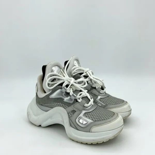 Louis Vuitton Louis Vuitton Silver Archlight Sneakers for Women -2508 Size US 6 / IT 36 - 6 Thumbnail