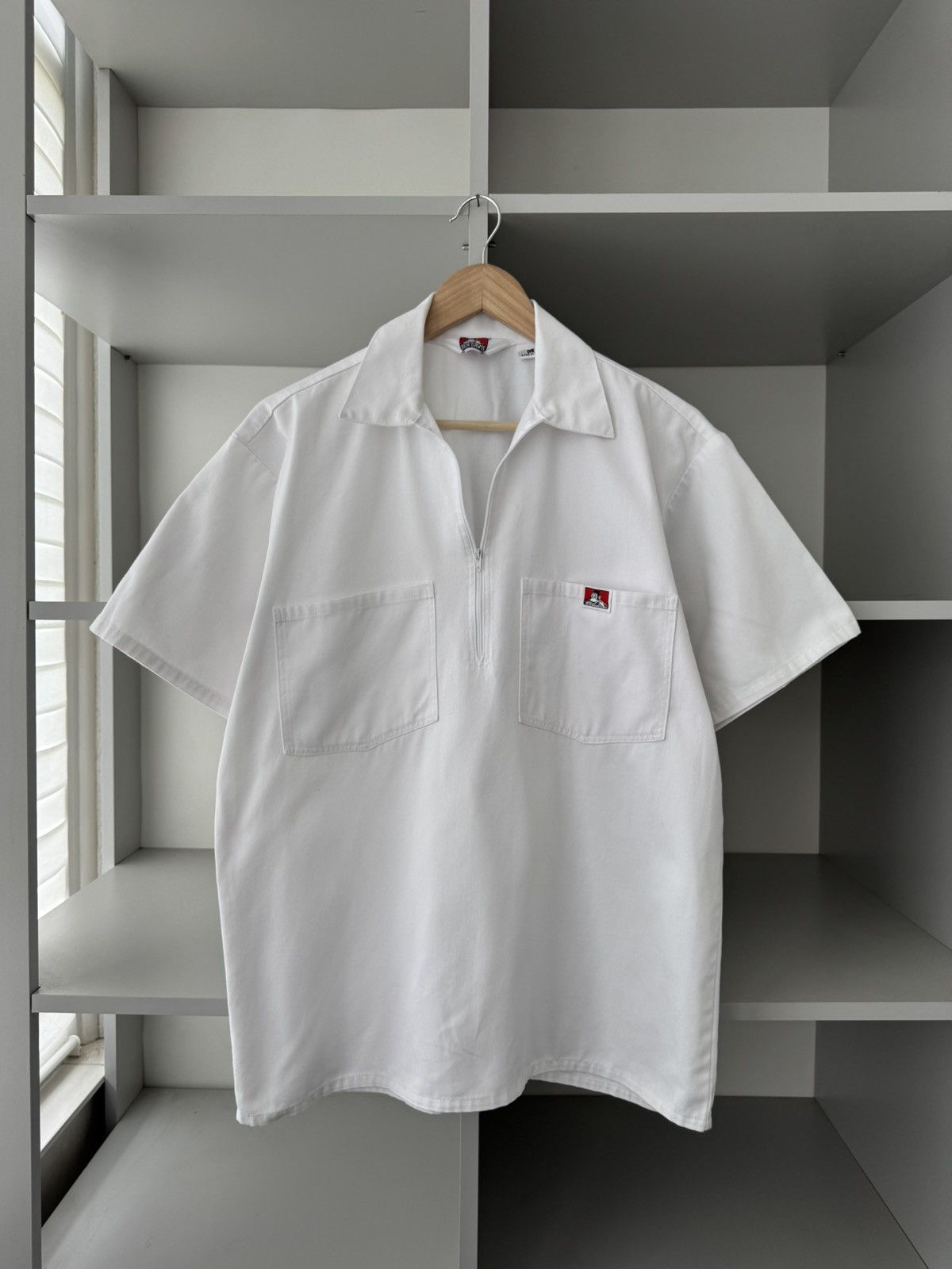 Ben Davis Ben Devis Vintage White 1/3 Zip Pocket Polo Shirt Size US M / EU 48-50 / 2 - 1 Thumbnail