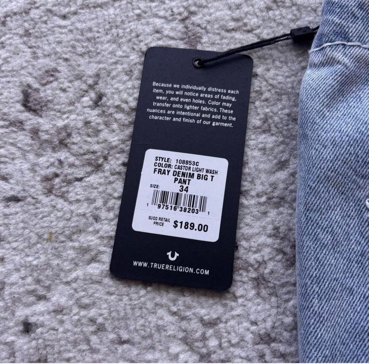 True Religion True Religion Frayed Baggy Jeans Size US 34 / EU 50 - 6 Thumbnail