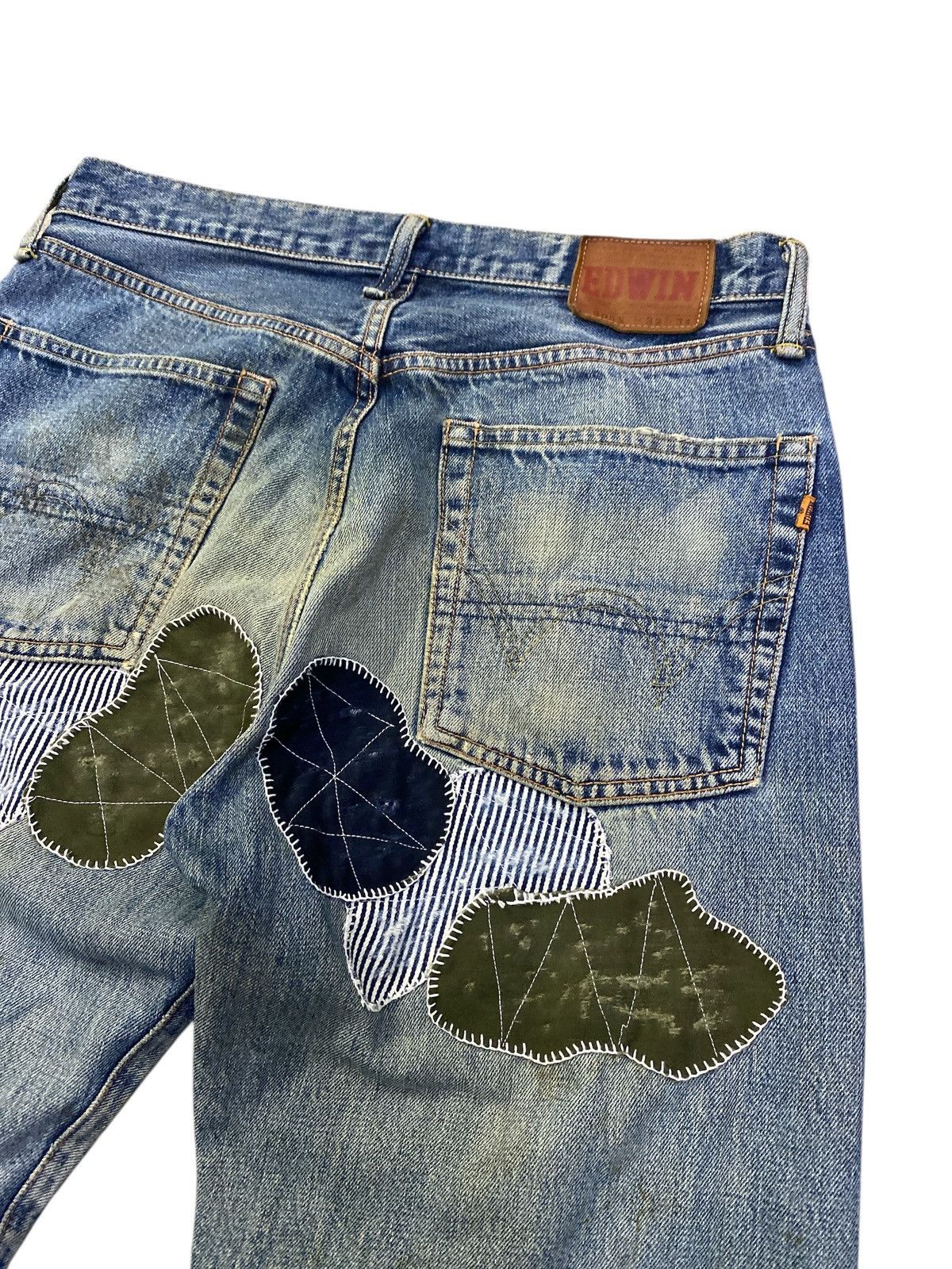 Edwin × Vintage Vintage Edwin 505x Patchwork Denim Selvedge Size US 32 / EU 48 - 16 Thumbnail